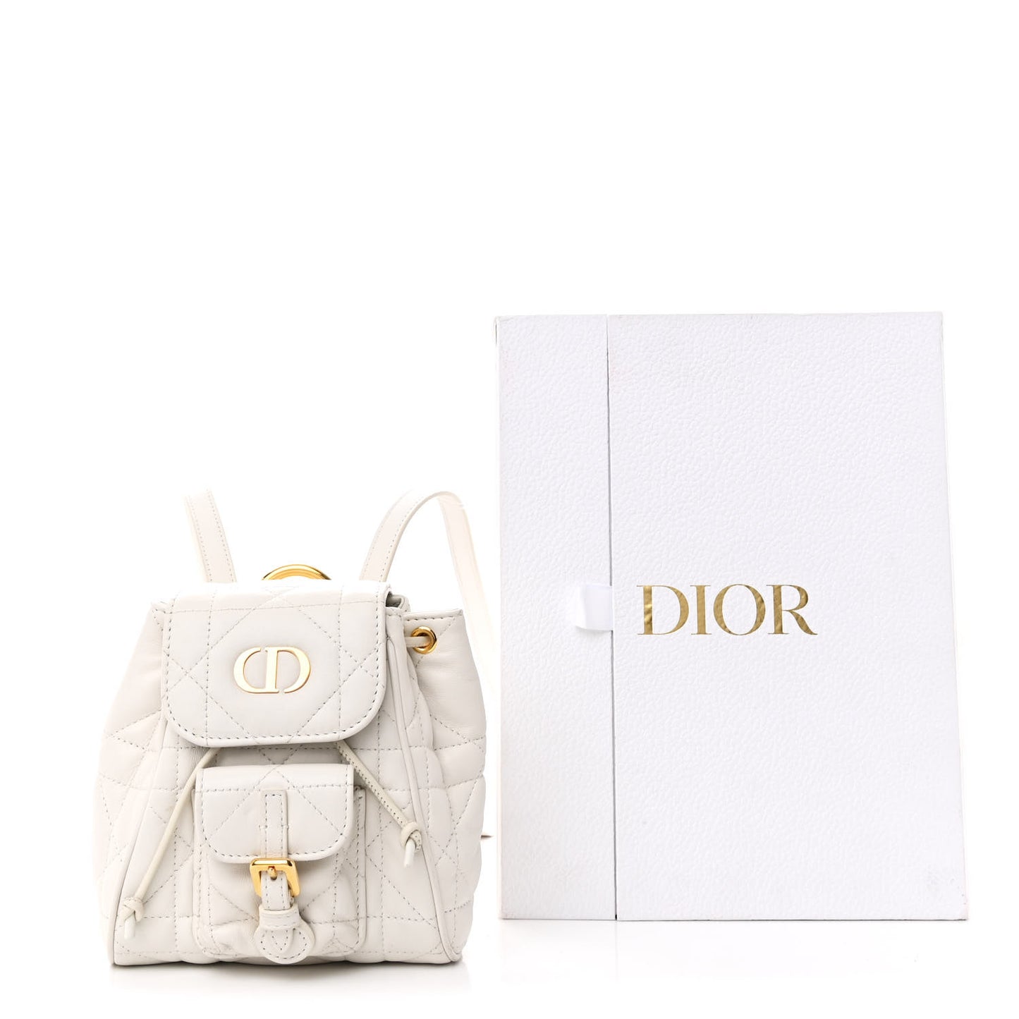 Lambskin Macrocannage Nano Caro Backpack Latte
