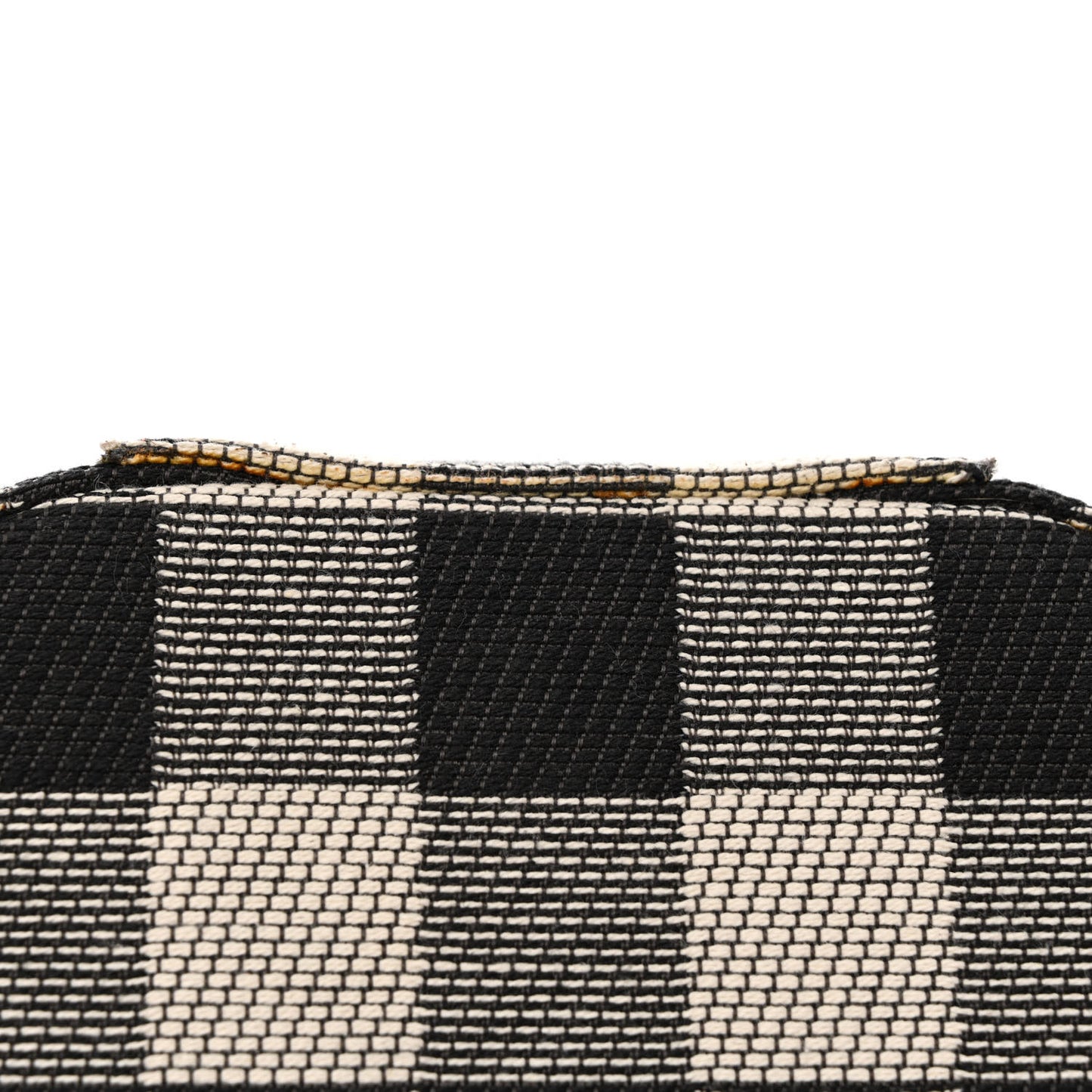 Canvas Gingham Check Circle Crossbody Black White