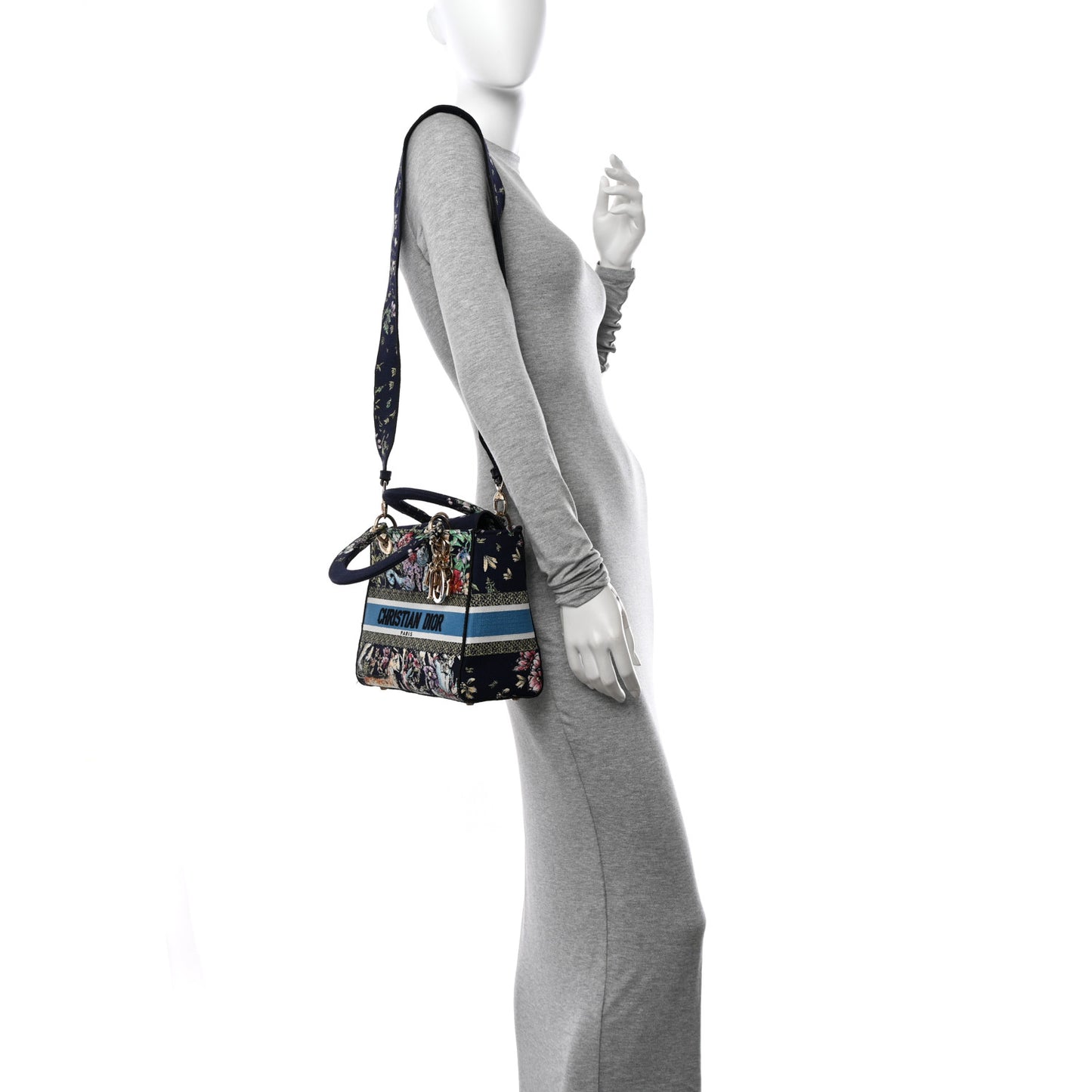 Canvas D-Constellation Embroidered Medium Lady D-Lite Bleu Multicolor