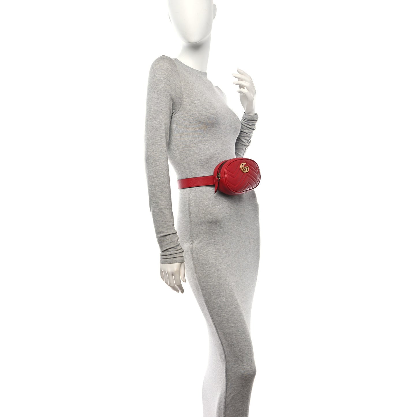 Calfskin Matelasse GG Marmont Belt Bag 75 30 Hibiscus Red
