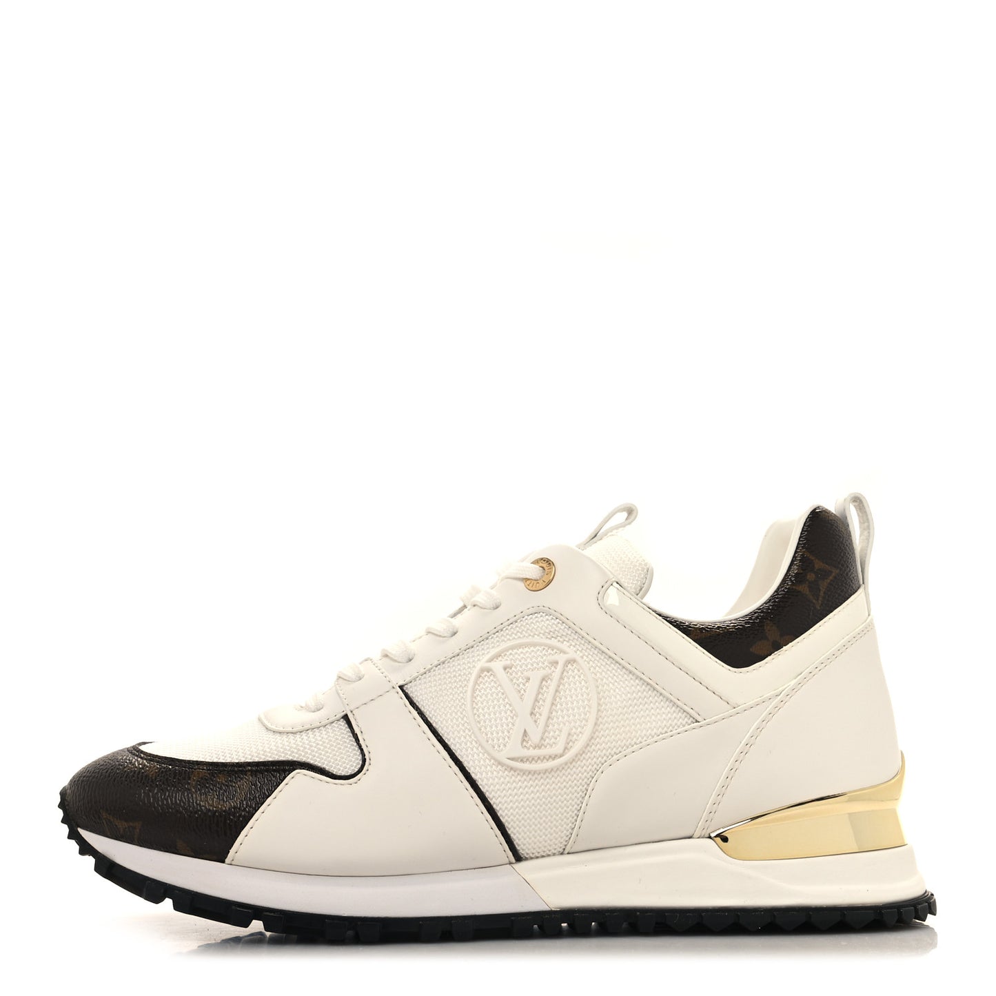Calfskin Monogram Run Away Sneakers 41 White