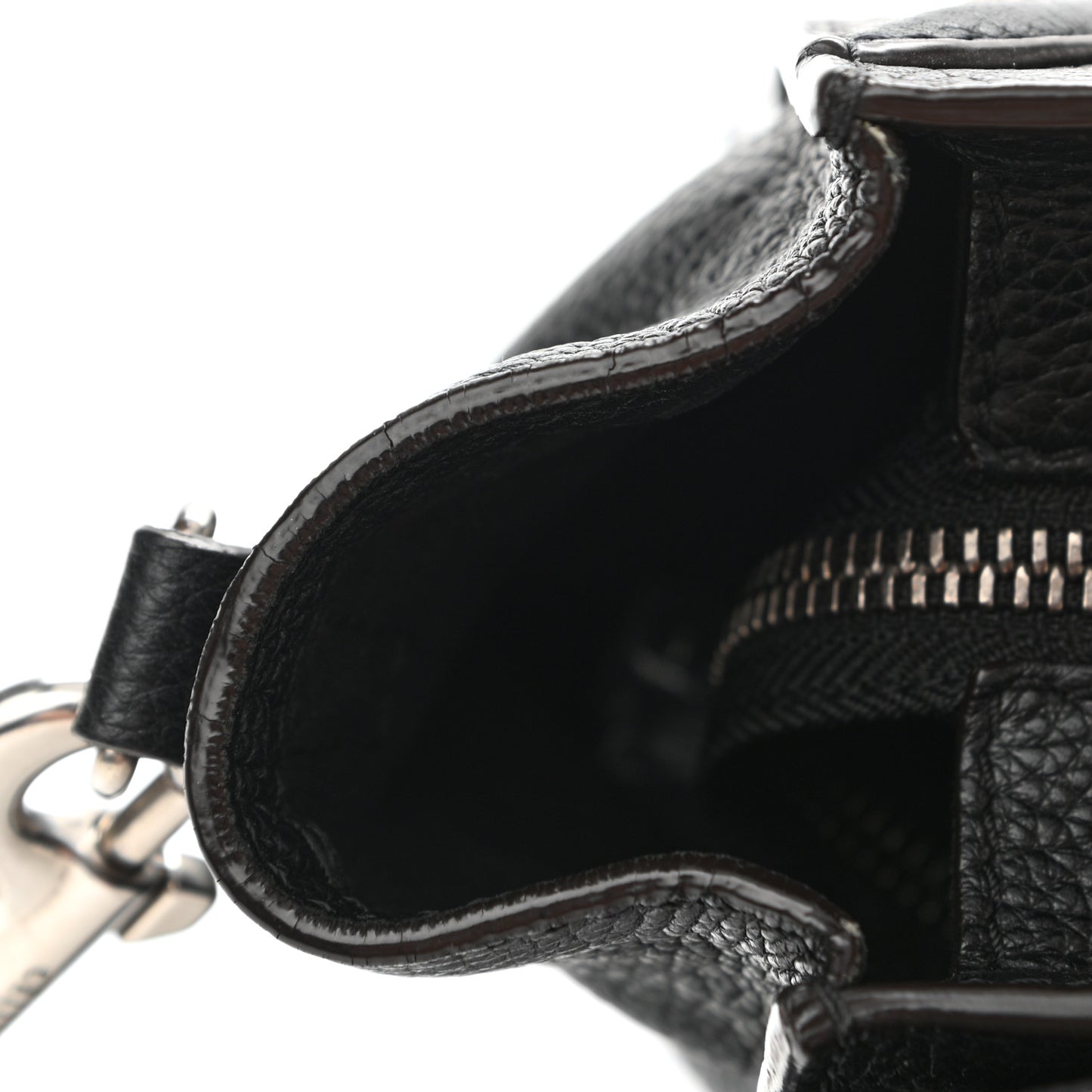 Drummed Calfskin Nano Luggage Black