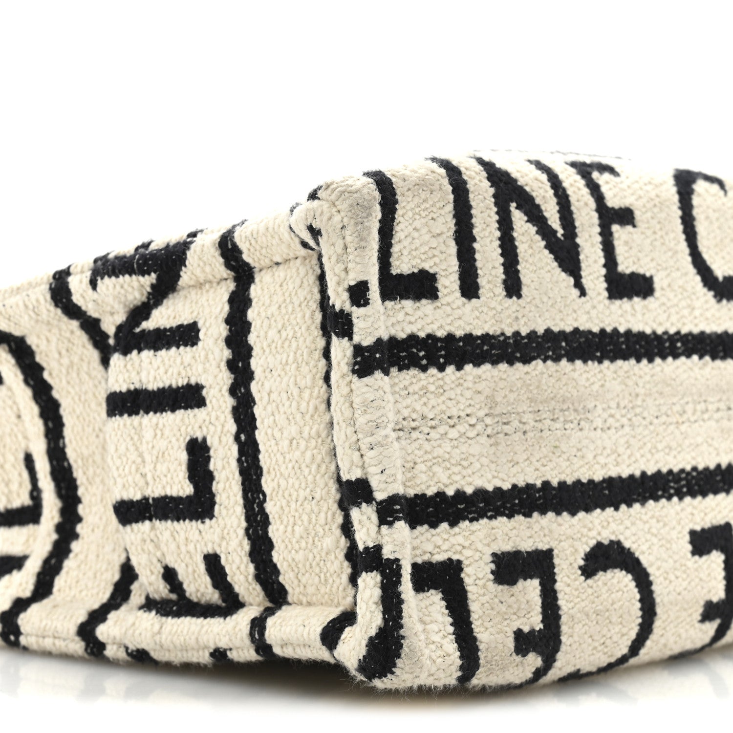 Celine Canvas Small All Over Cabas Thais White Black 9 of 11