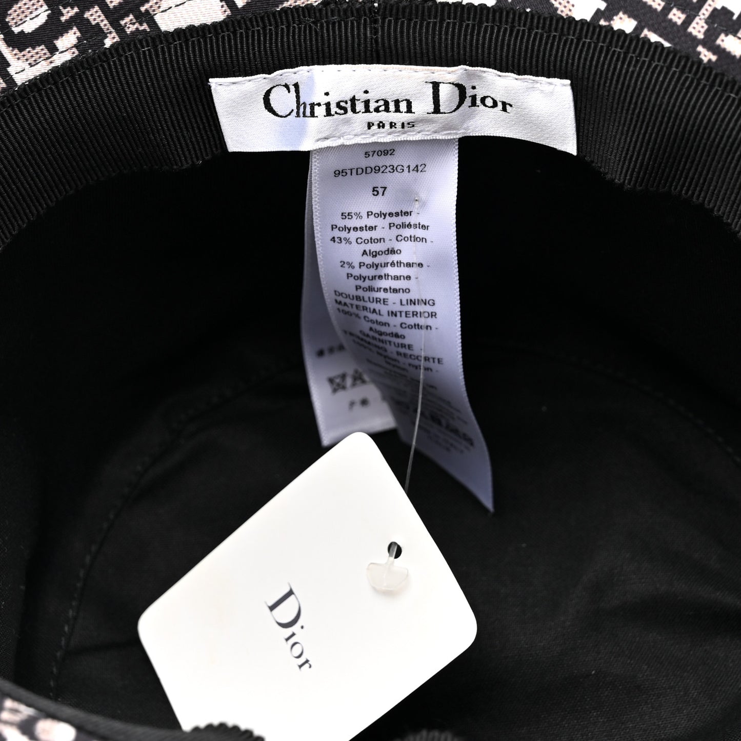 Cotton Large Brim Bucket Hat with Veil 57 Green Black