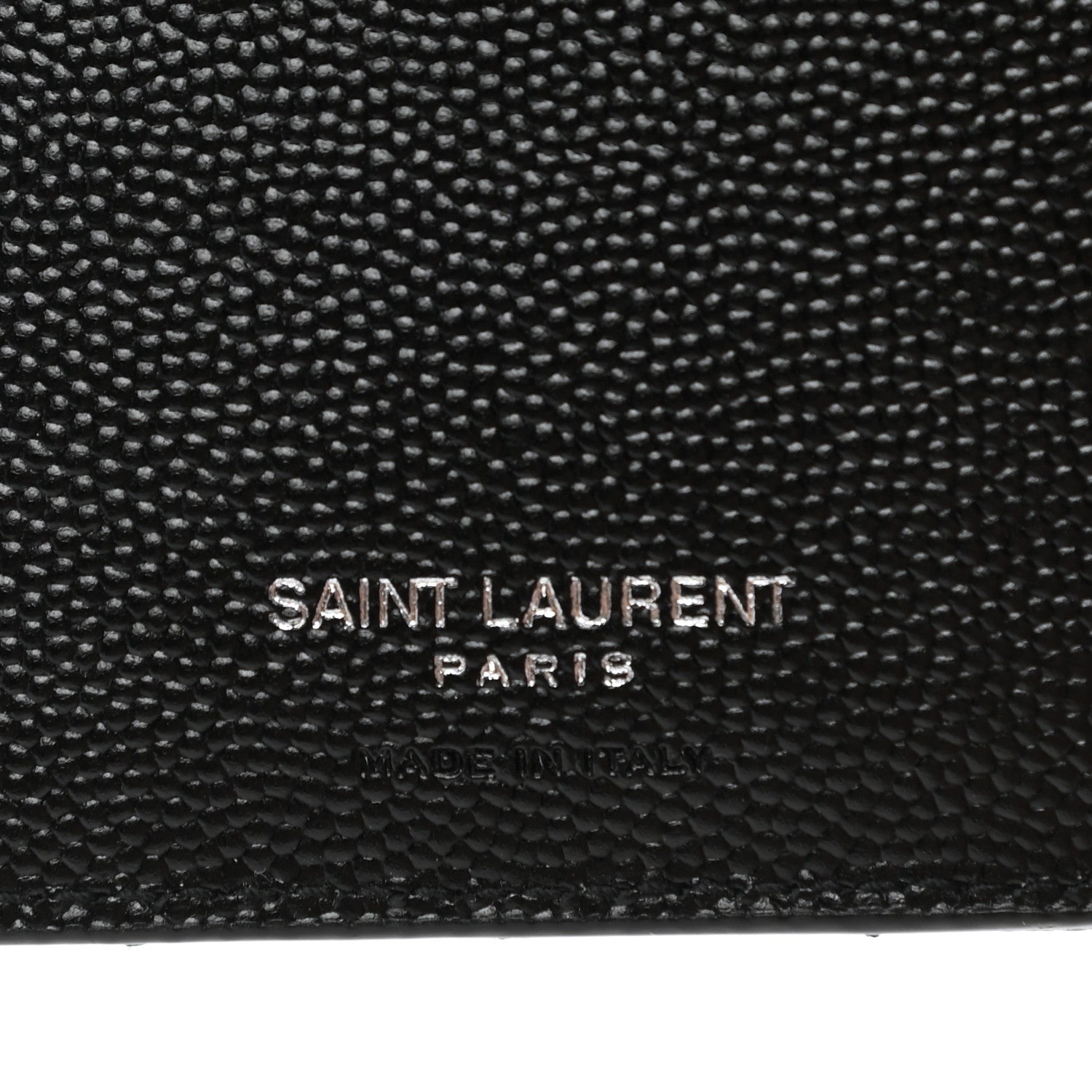 Saint Laurent Grain De Poudre Matelasse Chevron Monogram Zipped Two-Part Wallet Black 6 of 9
