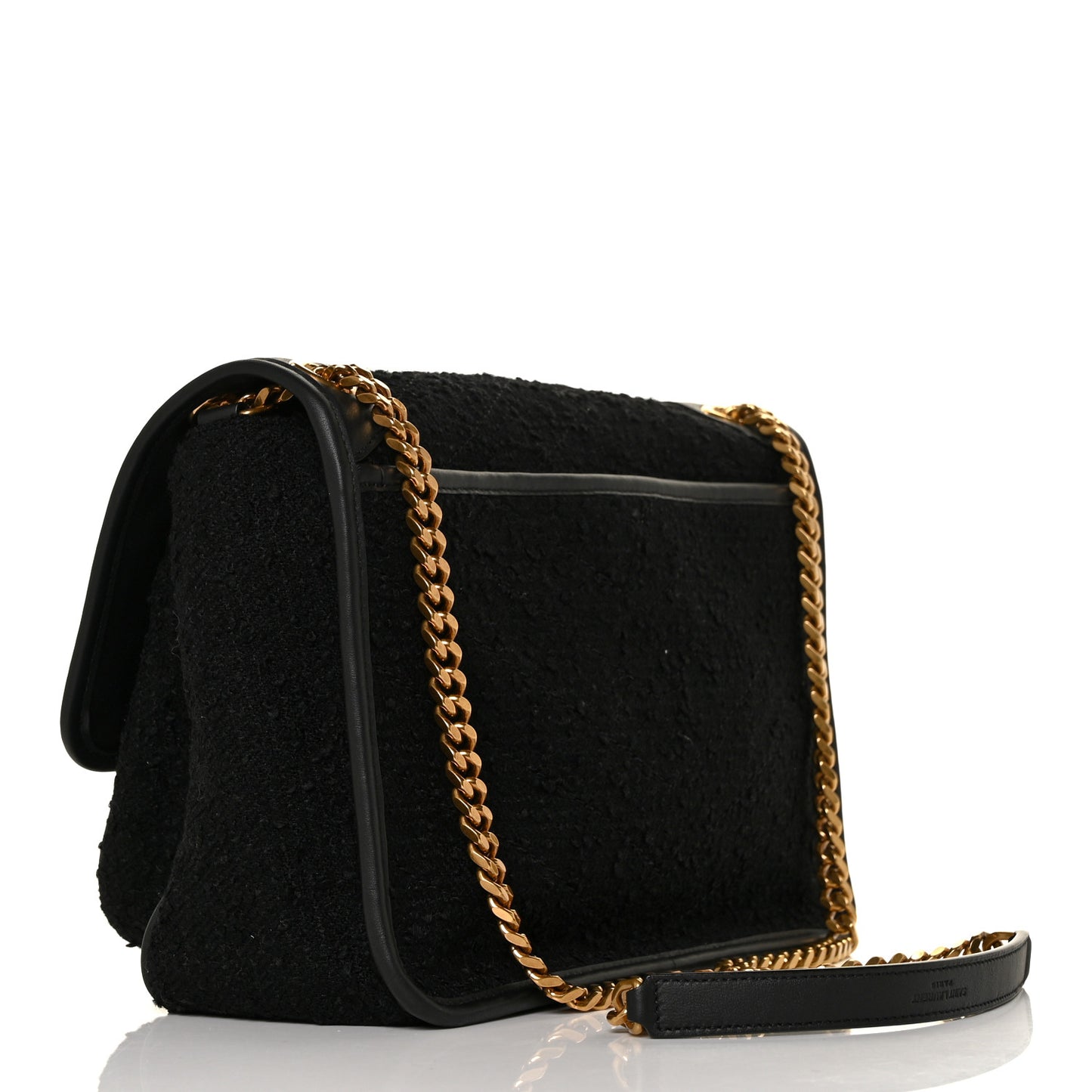 Boucle Tweed Monogram Medium Niki Chain Satchel Black