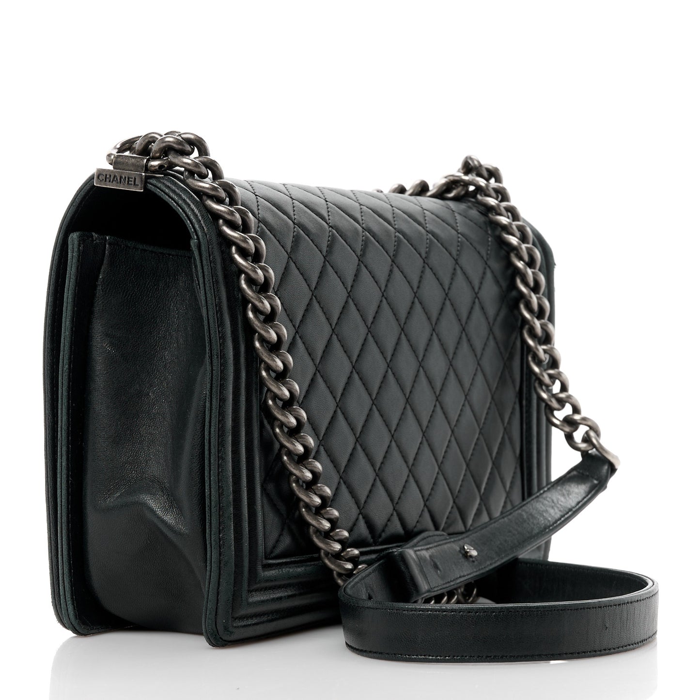 Calfskin Quilted New Medium Boy Flap Black