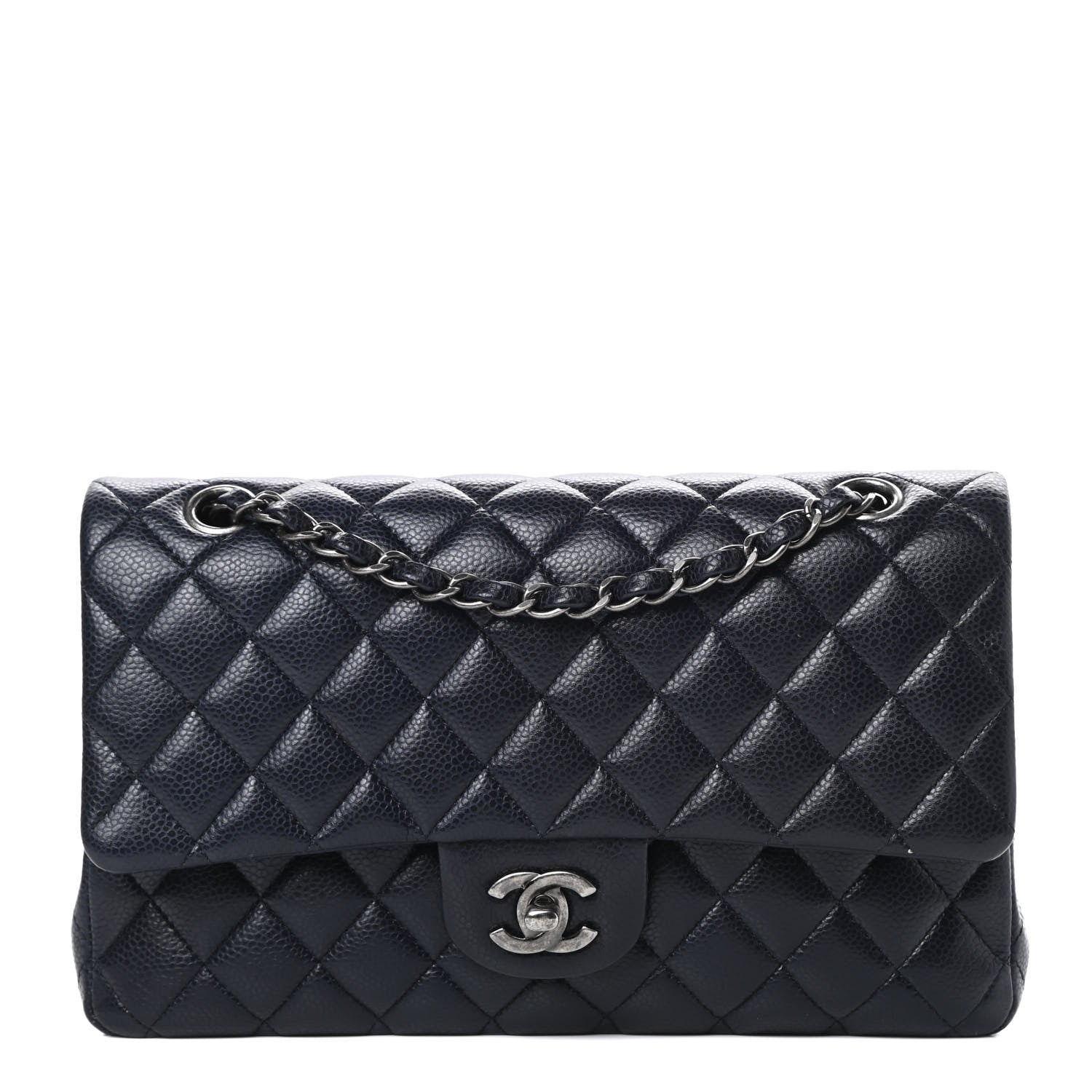 Chanel Caviar Quilted Medium Double Flap Navy 1 of 12