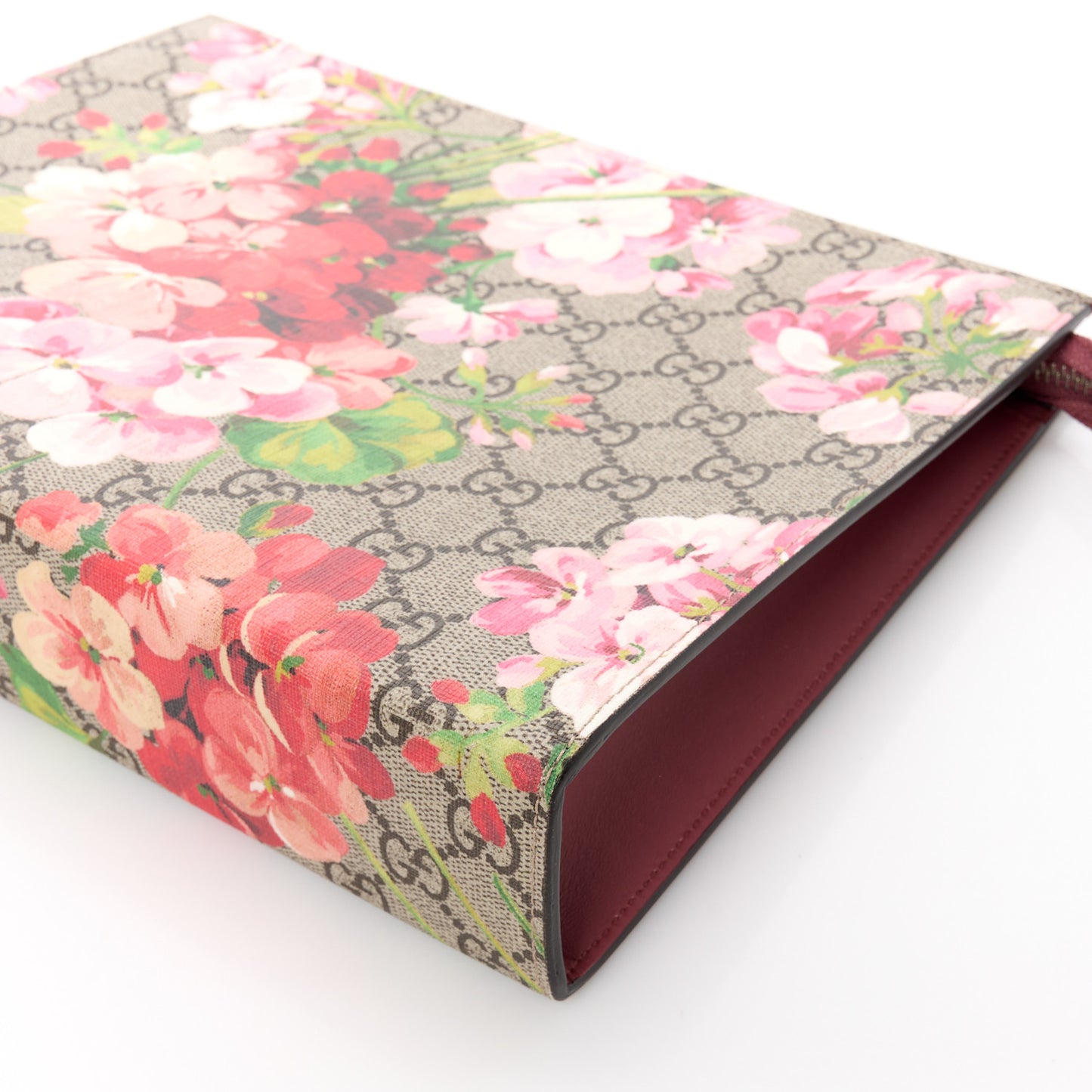 GG Supreme Monogram Blooms Large Cosmetic Case Beige Multicolor Dry Rose