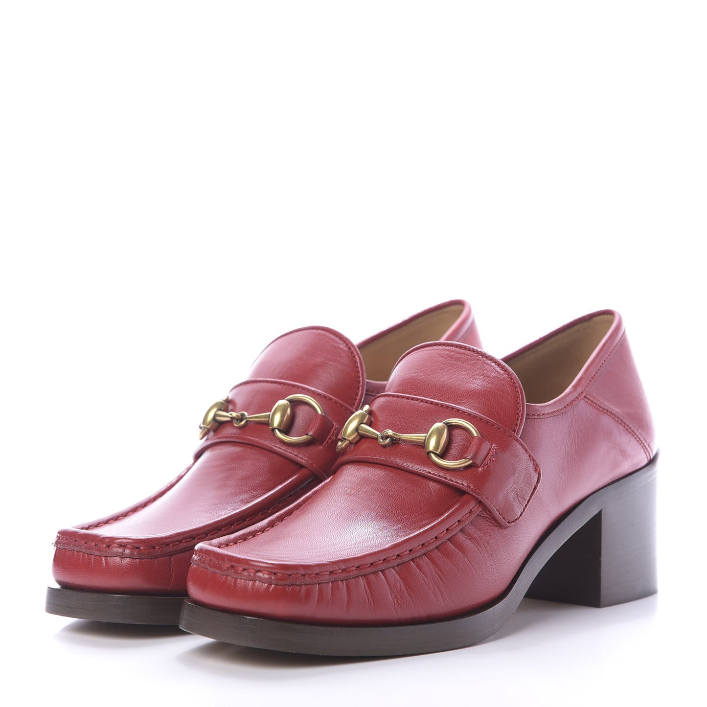 Malaga Kid Horsebit Loafer Pumps 37 Hibiscus Red