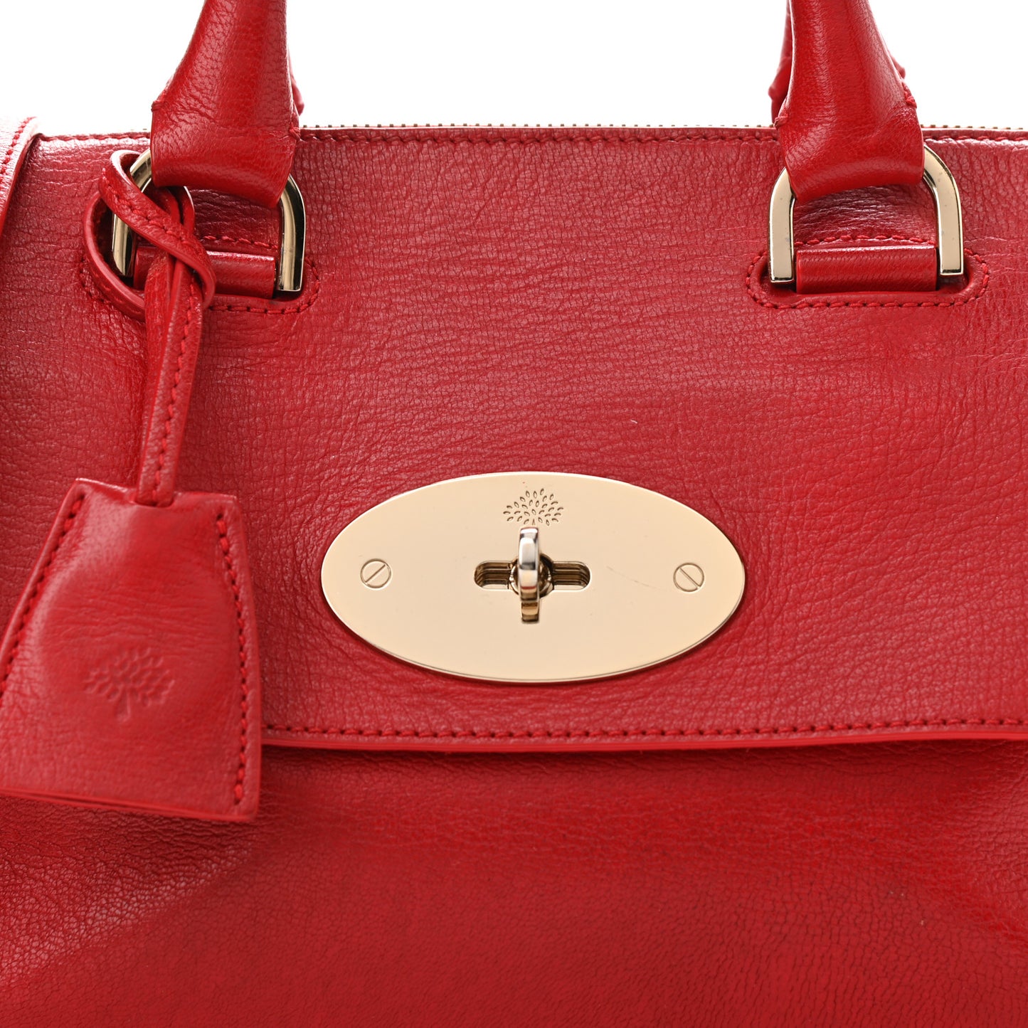 Glossy Goatskin Small Del Rey Satchel Red
