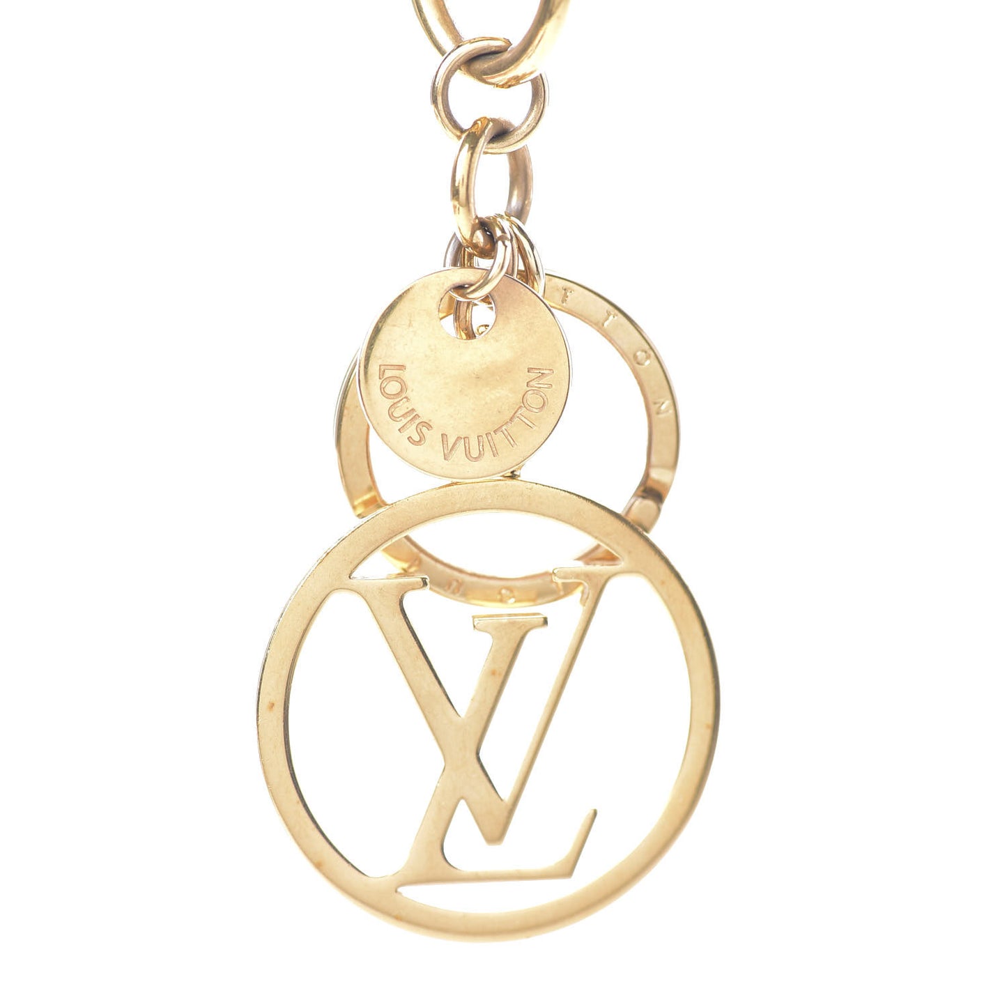 LV Circle Bag Charm Key Holder Gold