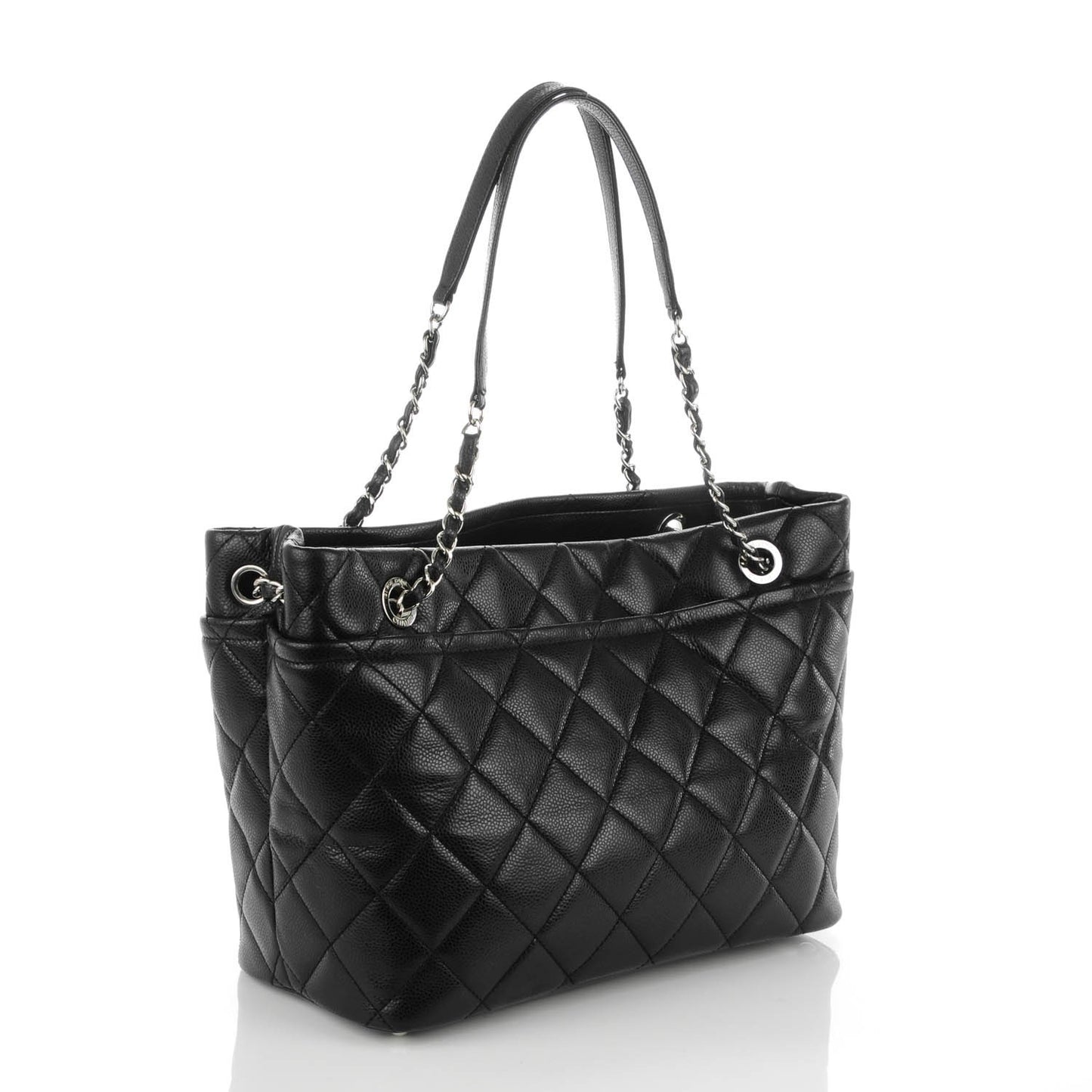 Caviar Quilted Timeless CC Soft Tote Black