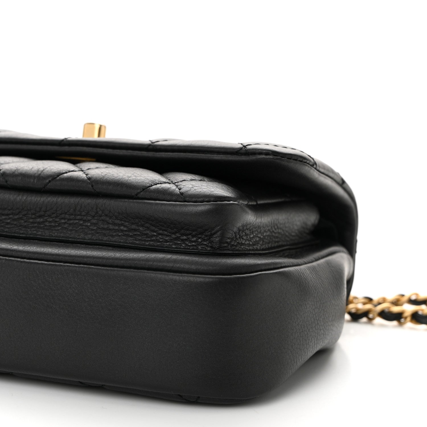 Chanel Calfskin Quilted Top Handle Flap Black 10 of 11