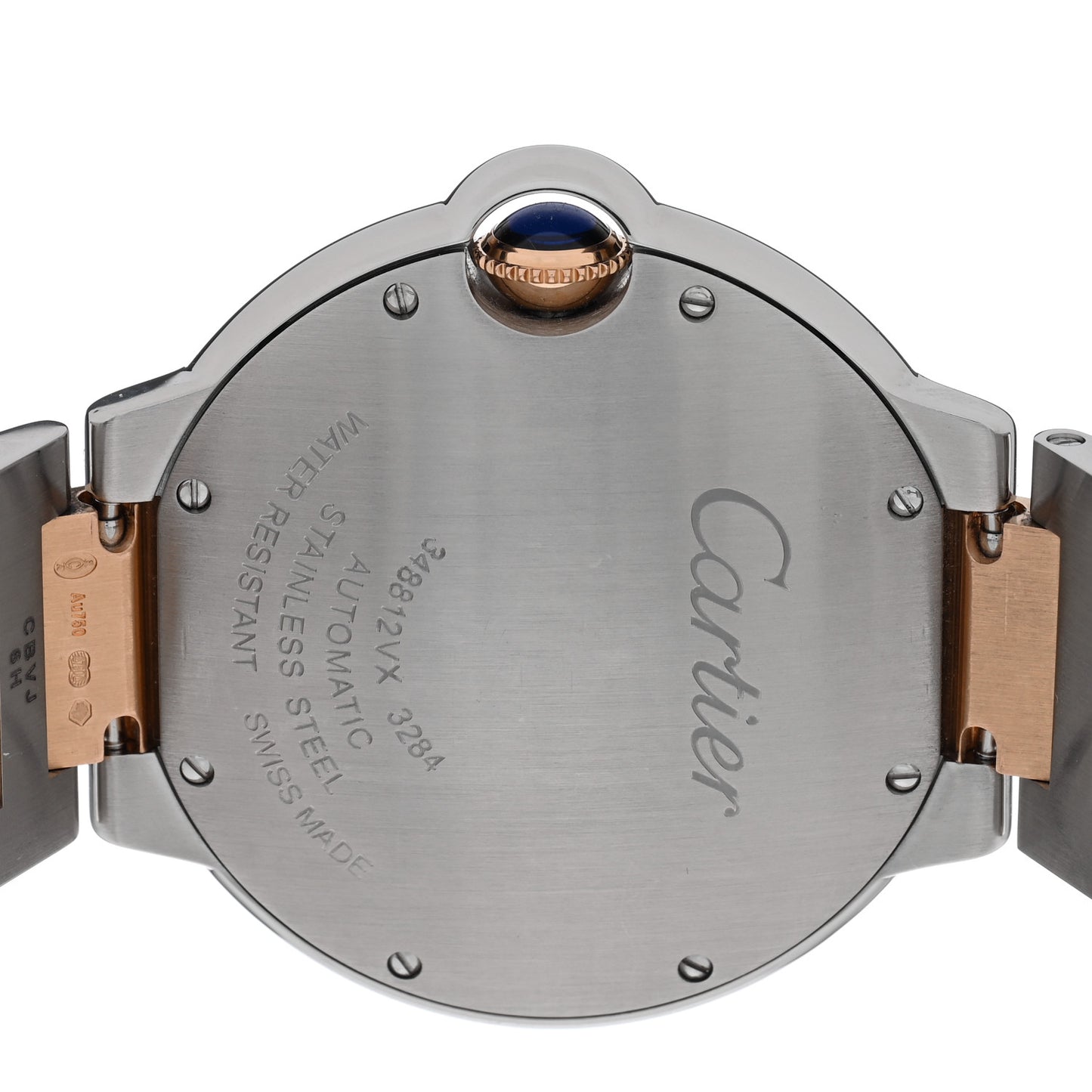 Stainless Steel 18K Pink Gold Diamond 36mm Ballon Bleu De Cartier Automatic Watch
