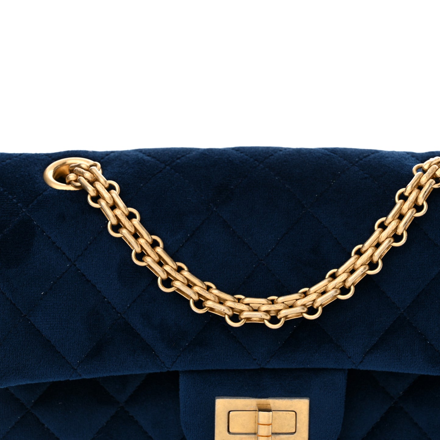 Velvet Quilted Mini 2.55 Reissue Flap Blue