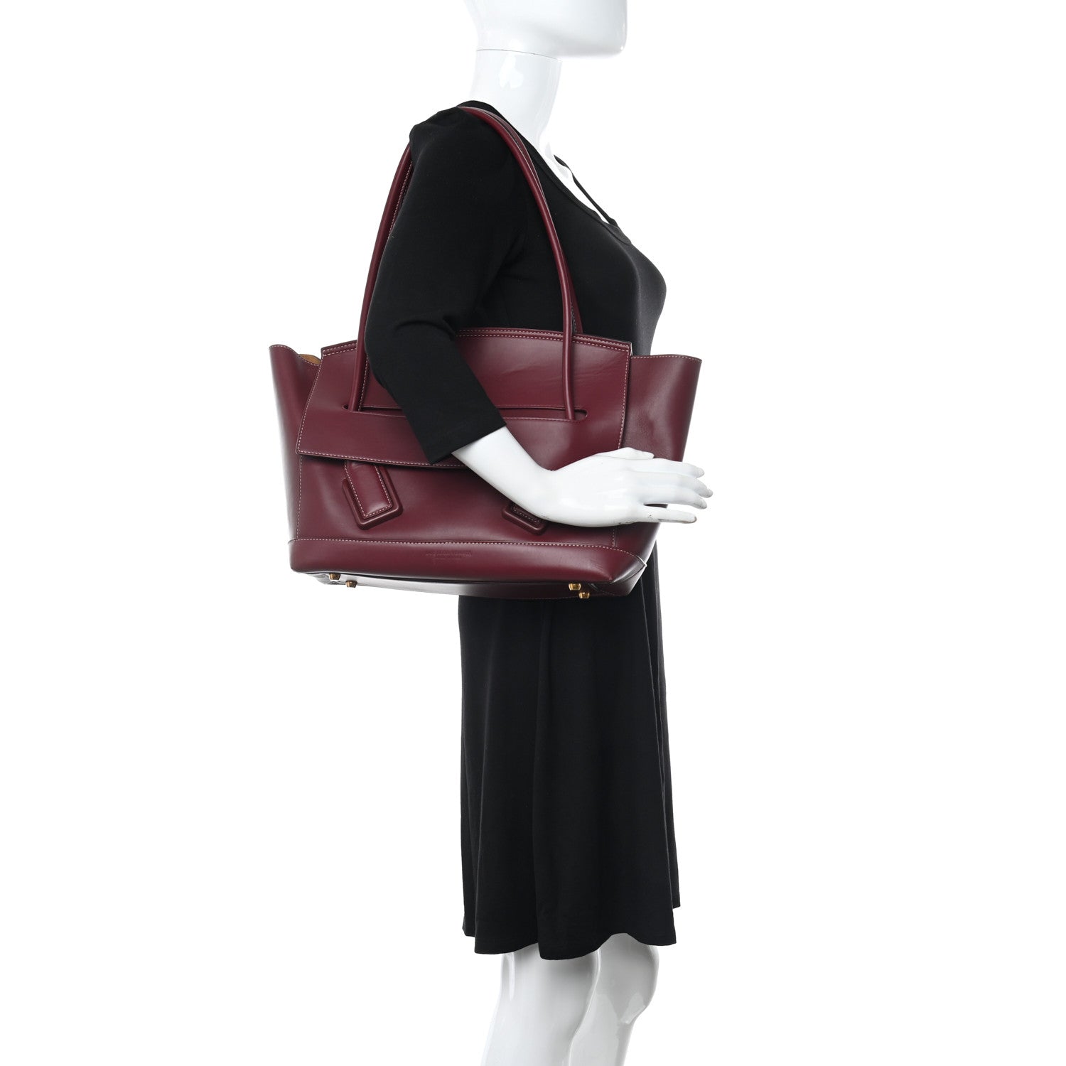 Bottega Veneta French Calfskin Maxi Intrecciato Medium Arco Bordeaux 2 of 10