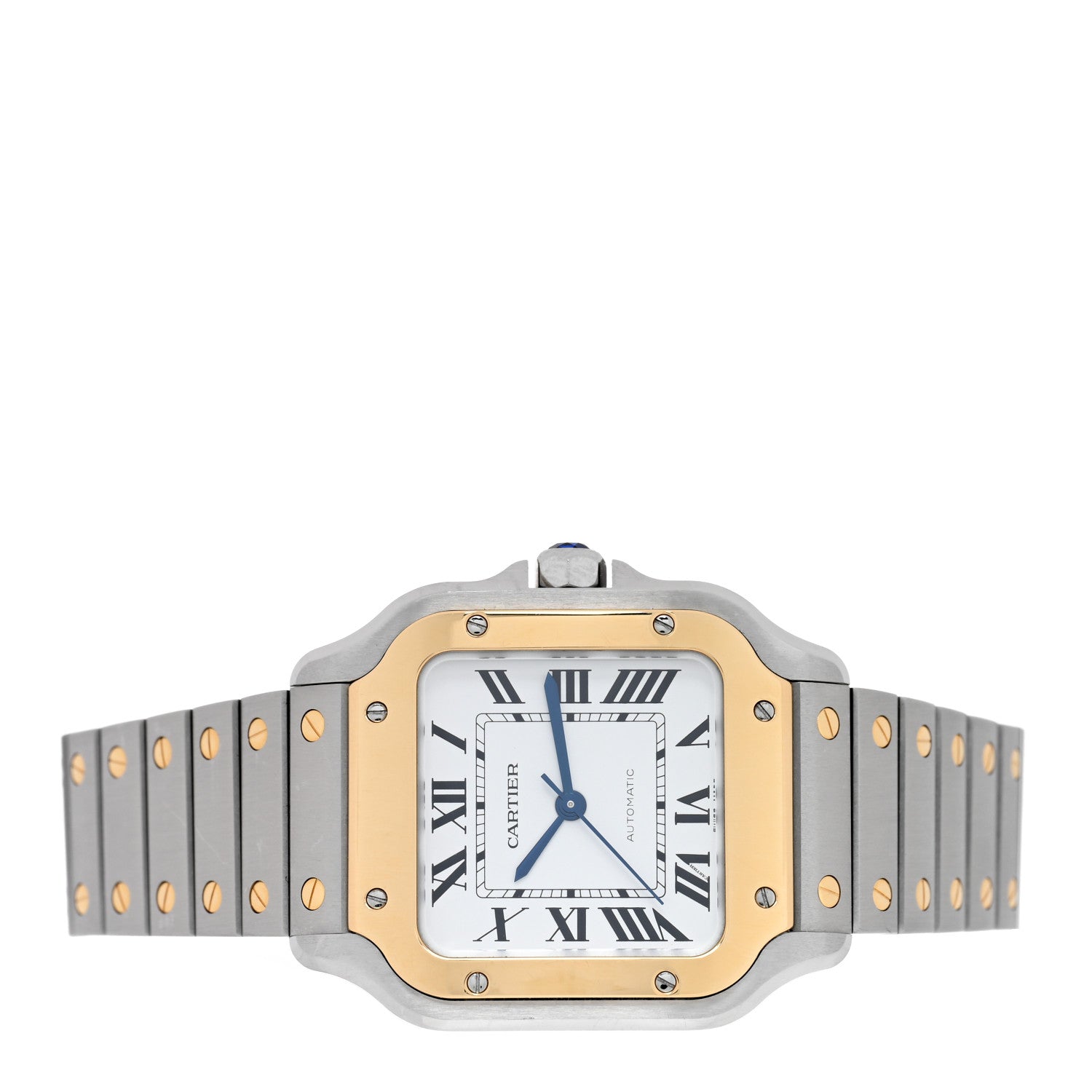 Cartier Stainless Steel 18K Yellow Gold 35mm Santos De Cartier Automatic Watch 2 of 4