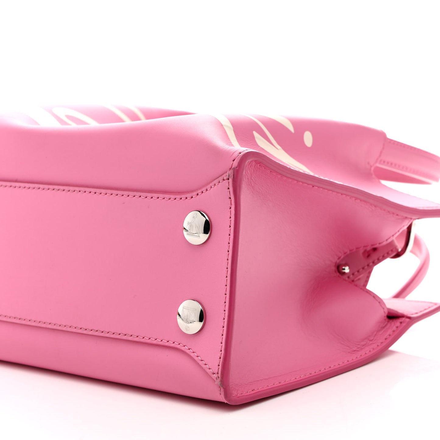 Calfskin Logo Printed Nano Bogey Day Bag Pink