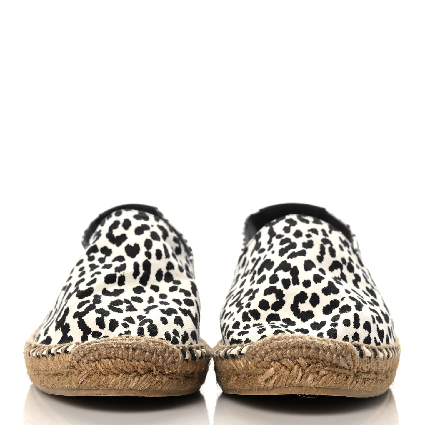 Canvas Leopard Print Espadrilles 41 Latte Black