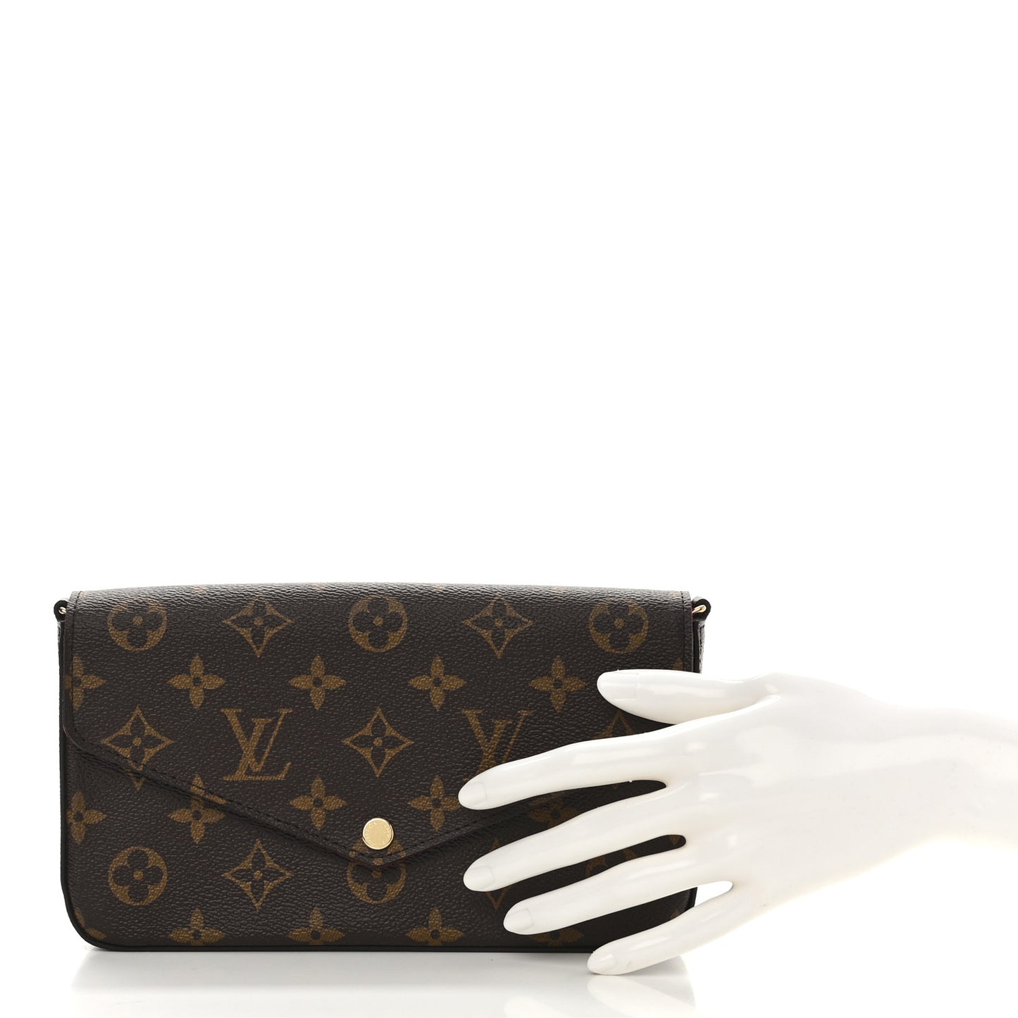 Monogram Pochette Felicie Chain Wallet Fuchsia