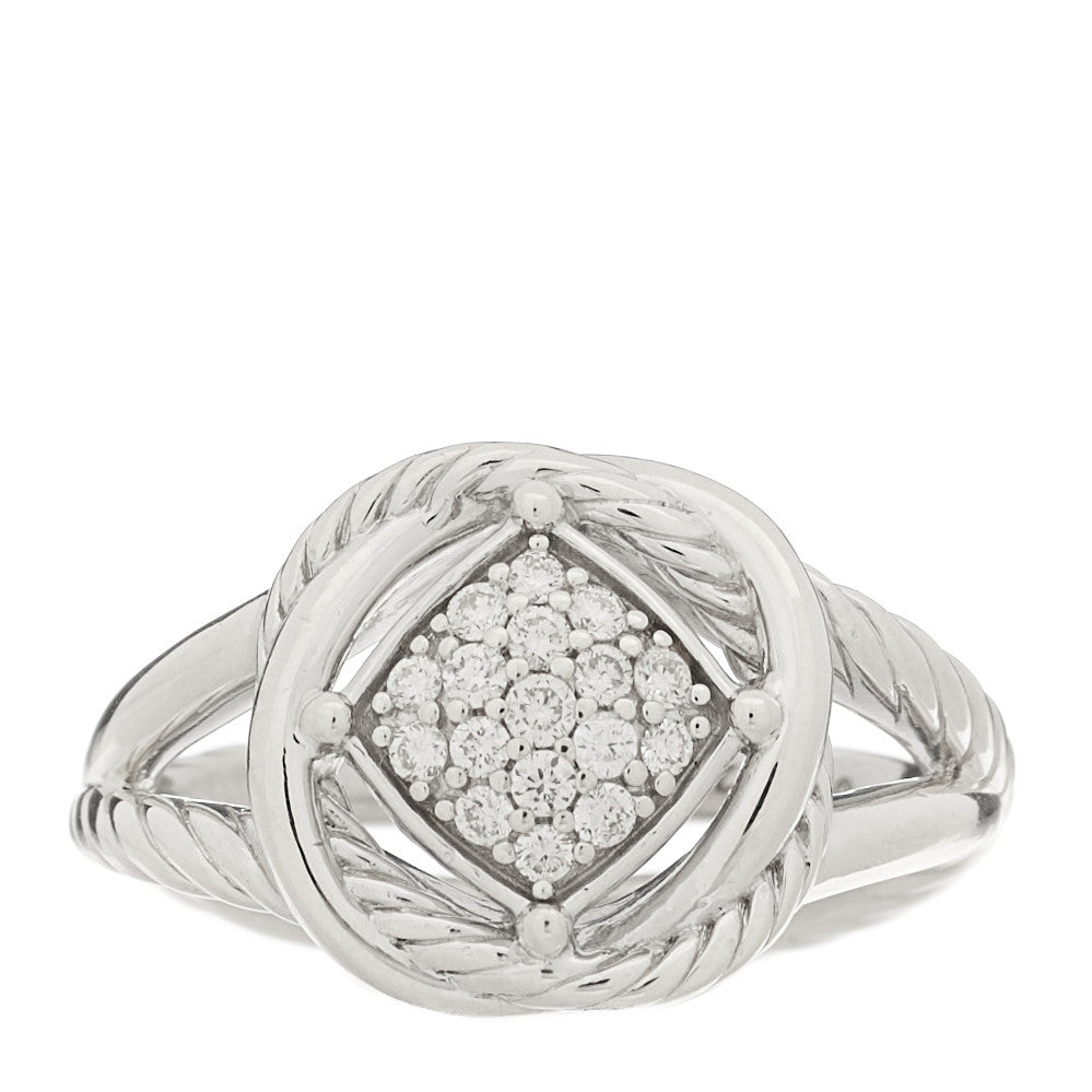 Sterling Silver Diamond Pave 7mm Infinity Ring 48 4.5