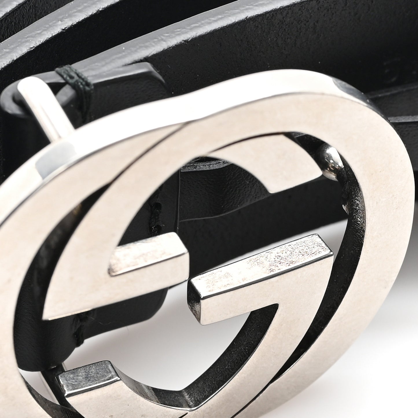 Selleria Calfskin Nickel Interlocking G 37mm Belt 100 40 Black