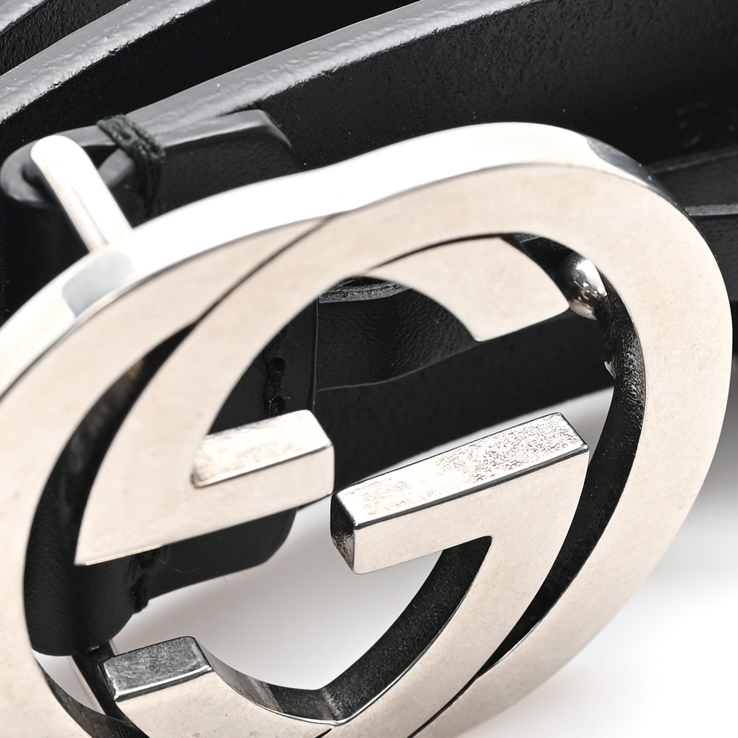 Gucci Selleria Calfskin Nickel Interlocking G 37mm Belt 100 40 Black 6 of 7
