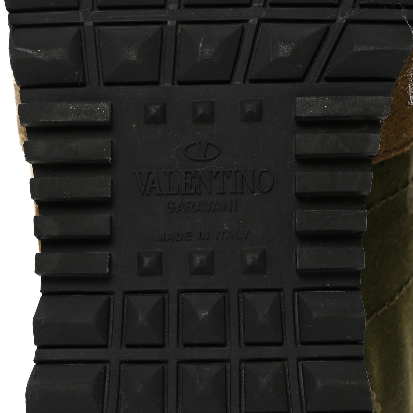 Nappa Fabric Suede Camouflage Womens Rockrunner Sneakers 36.5 Army Green Platino