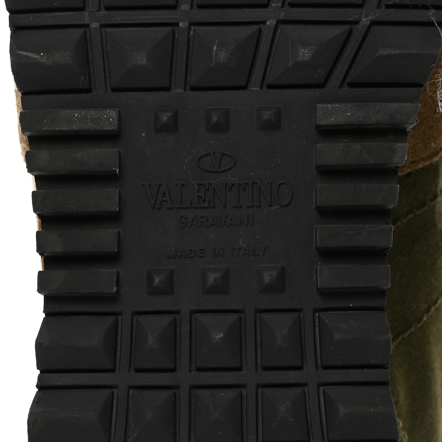 Valentino Garavani Nappa Fabric Suede Camouflage Womens Rockrunner Sneakers 36.5 Army Green Platino 9 of 9