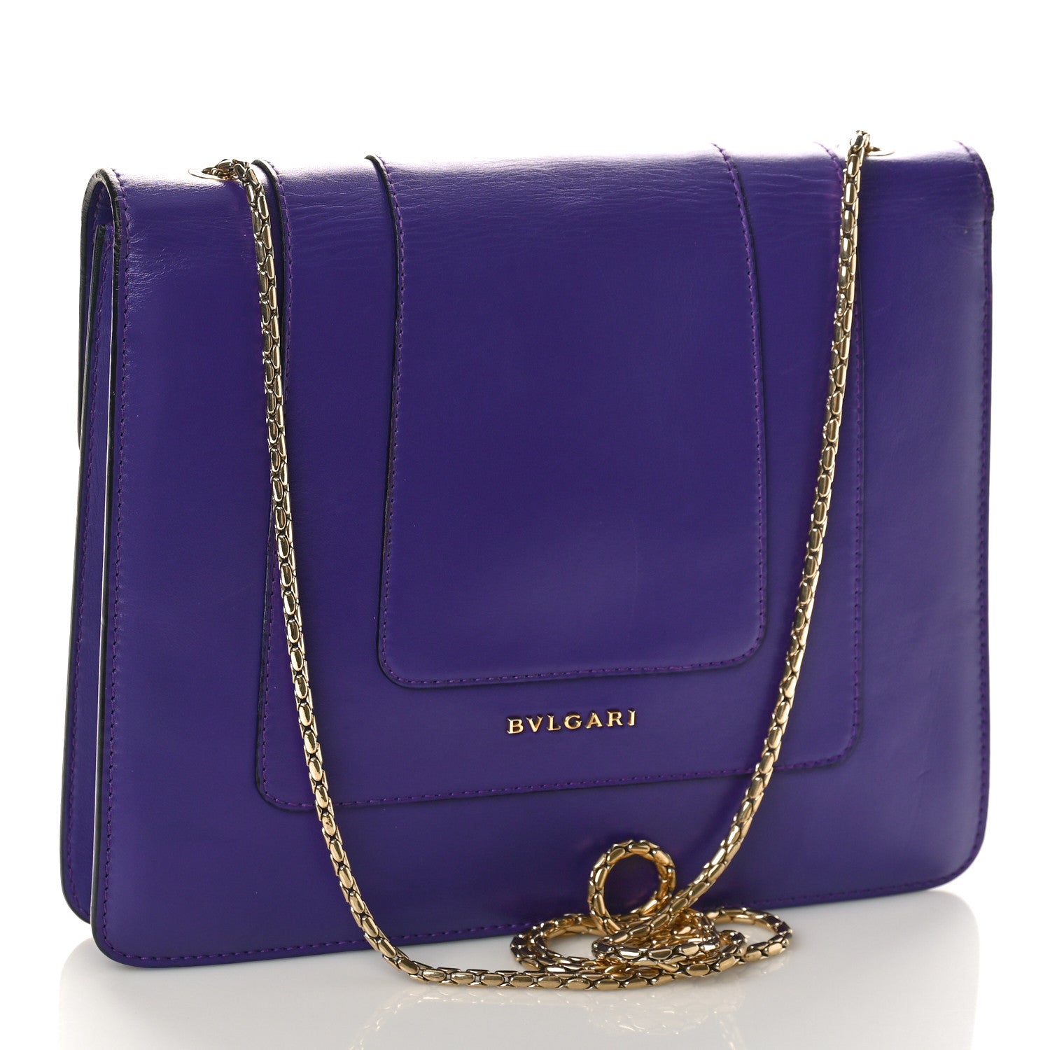 Bulgari Calfskin Serpenti Forever Crossbody Bag Amethyst 4 of 12