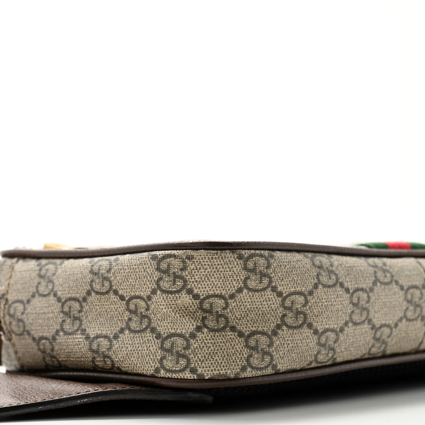 Soft GG Supreme Monogram Medium Ophidia Belt Bag Dark Brown