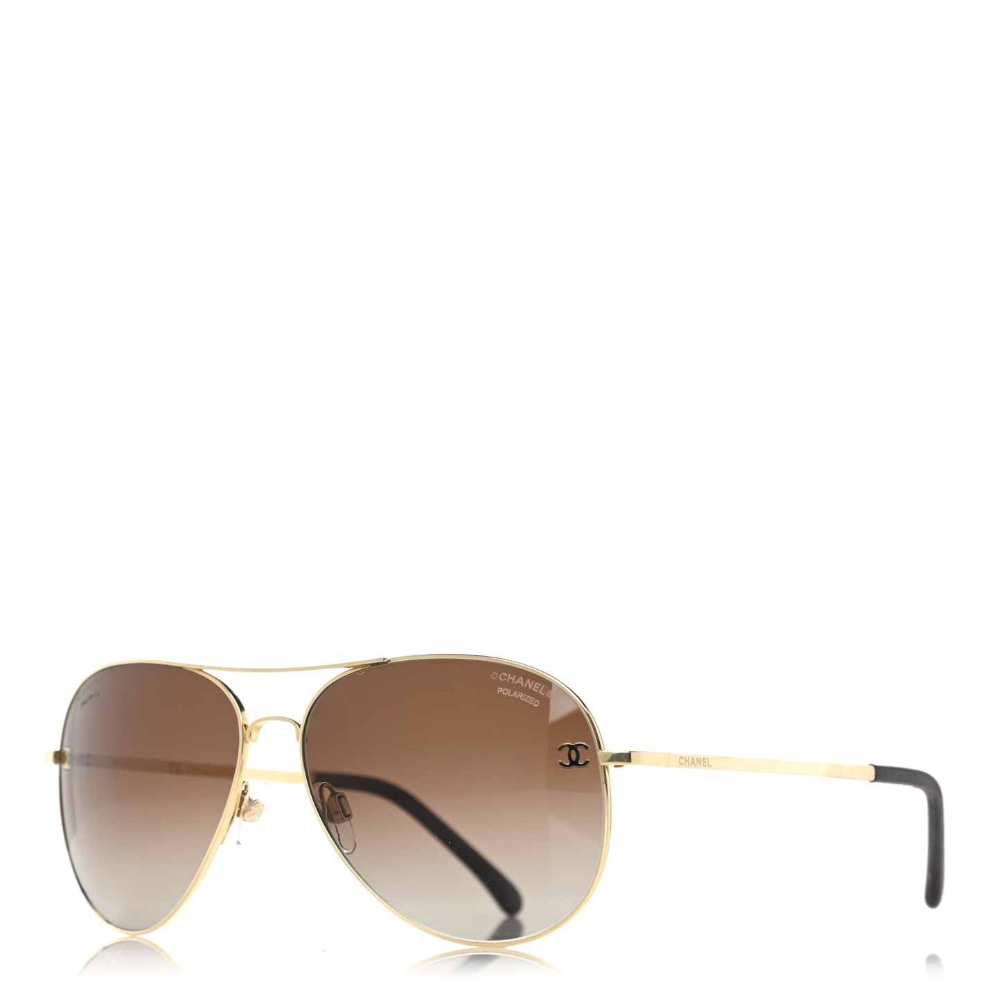 Metal Polarized Aviator CC Sunglasses 4189-T-Q Brown