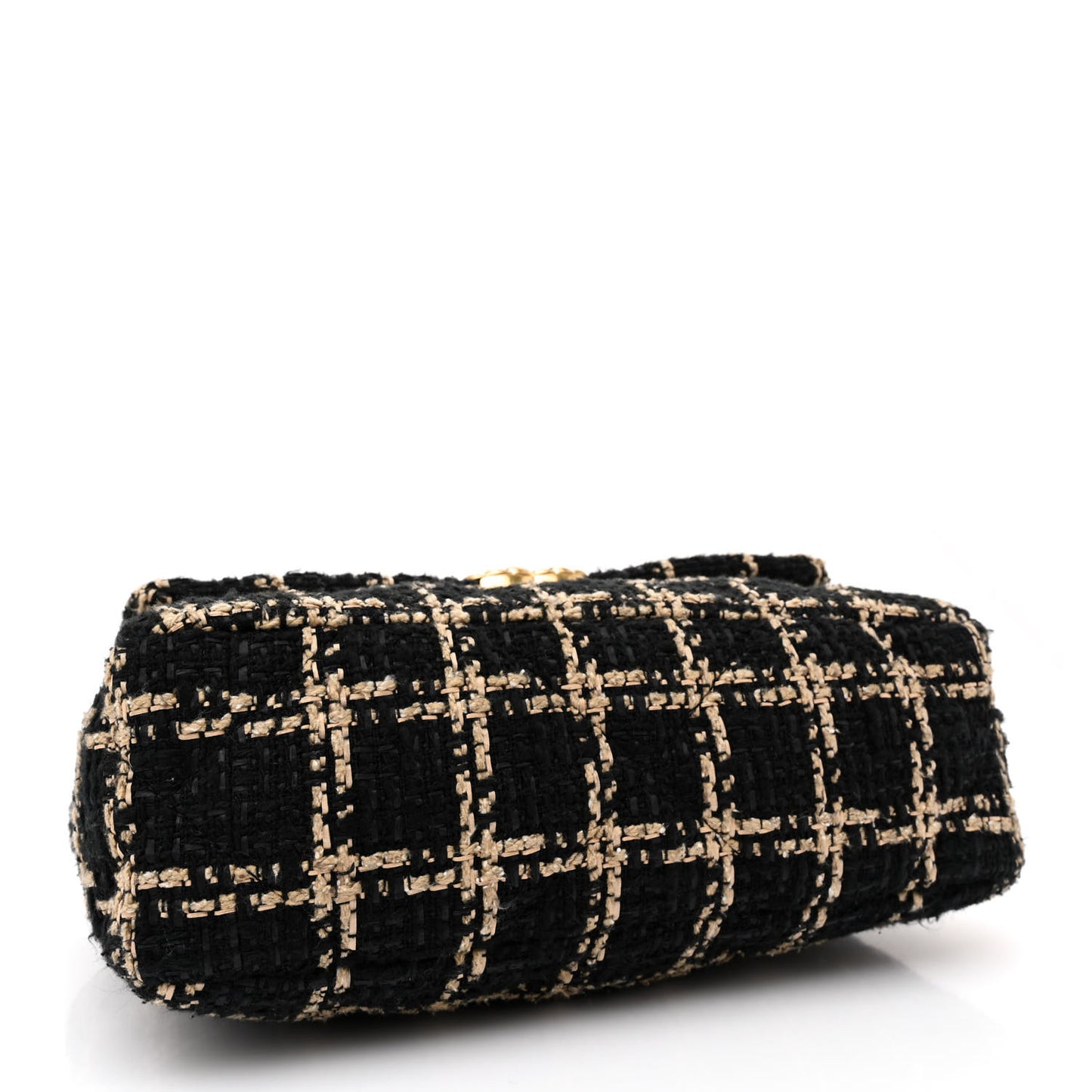 Tweed Quilted Medium Chanel 19 Flap Black Beige