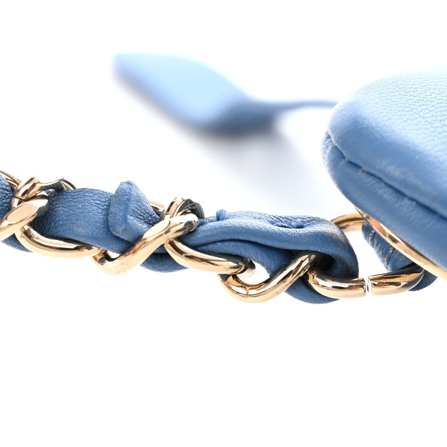 Lambskin Quilted Bi Waist Bag Fanny Pack Blue