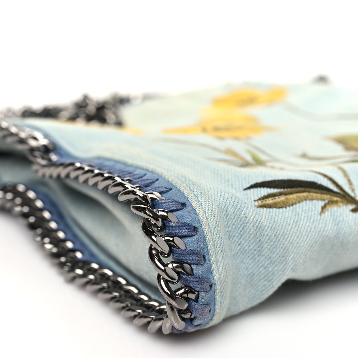 Stella McCartney Denim Flower Mini Falabella Tote Blue 9 of 13