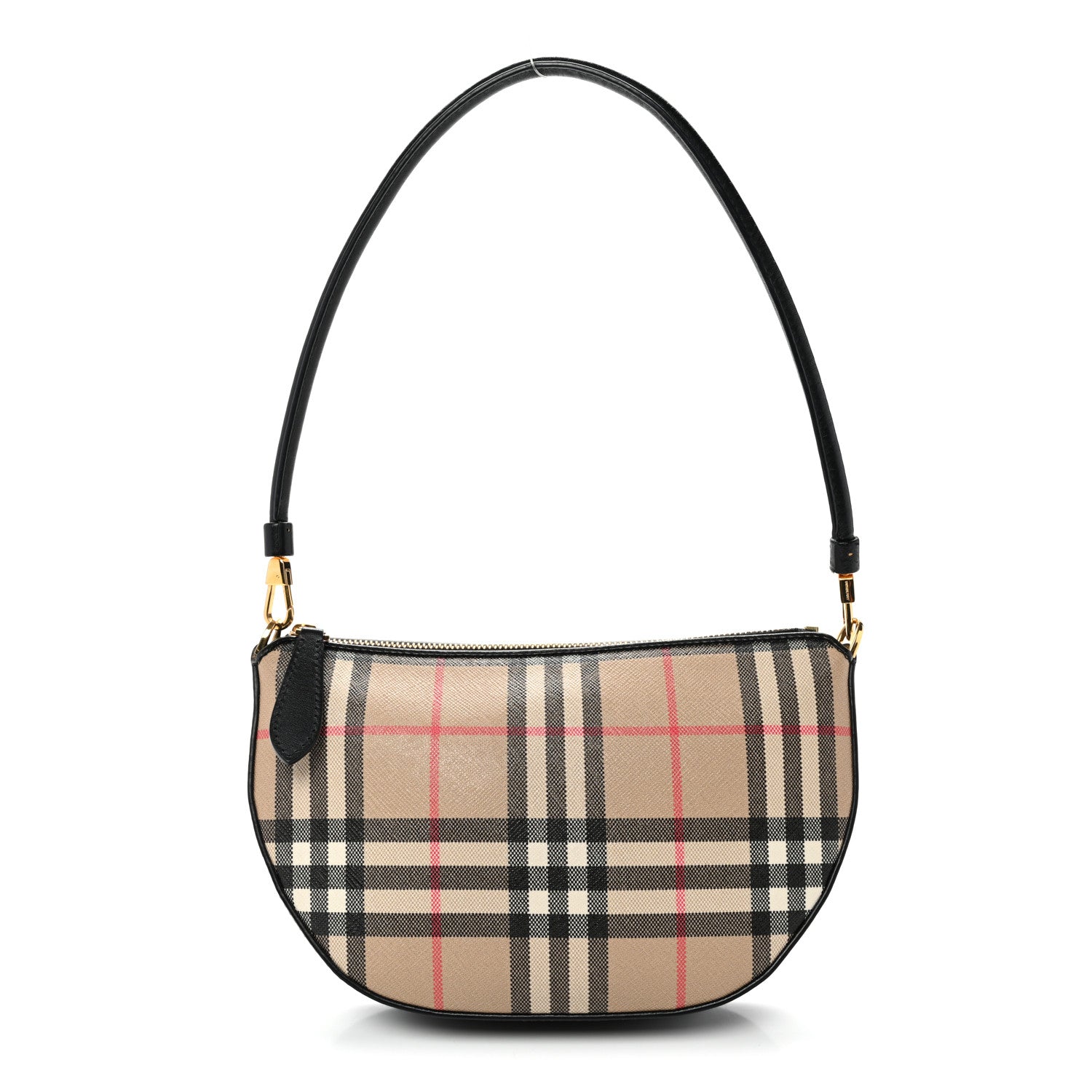 Burberry Vintage Check Calfskin Olympia Slim Pouch Archive Beige