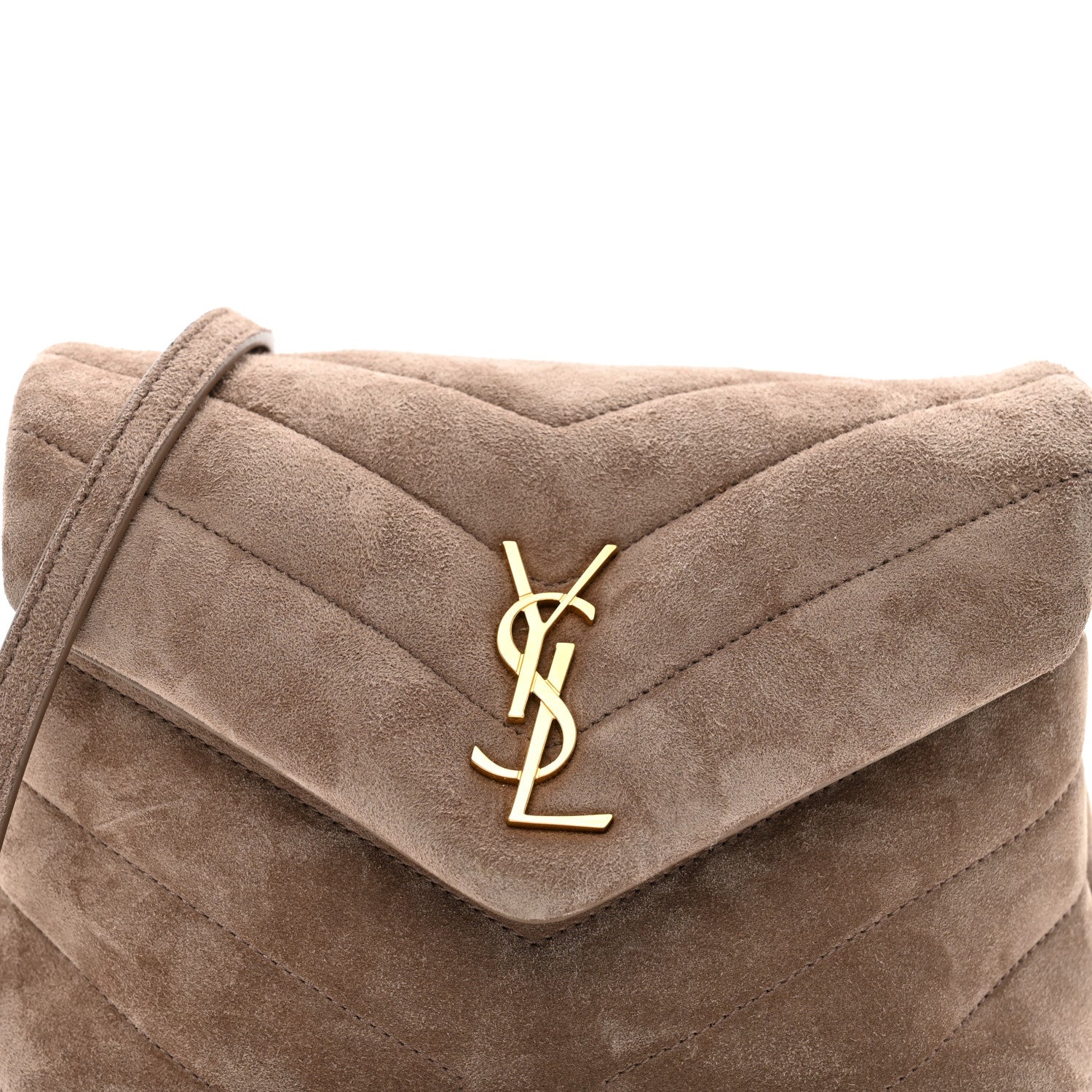 Saint Laurent Suede Toy Loulou Shoulder Bag Taupe 8 of 11