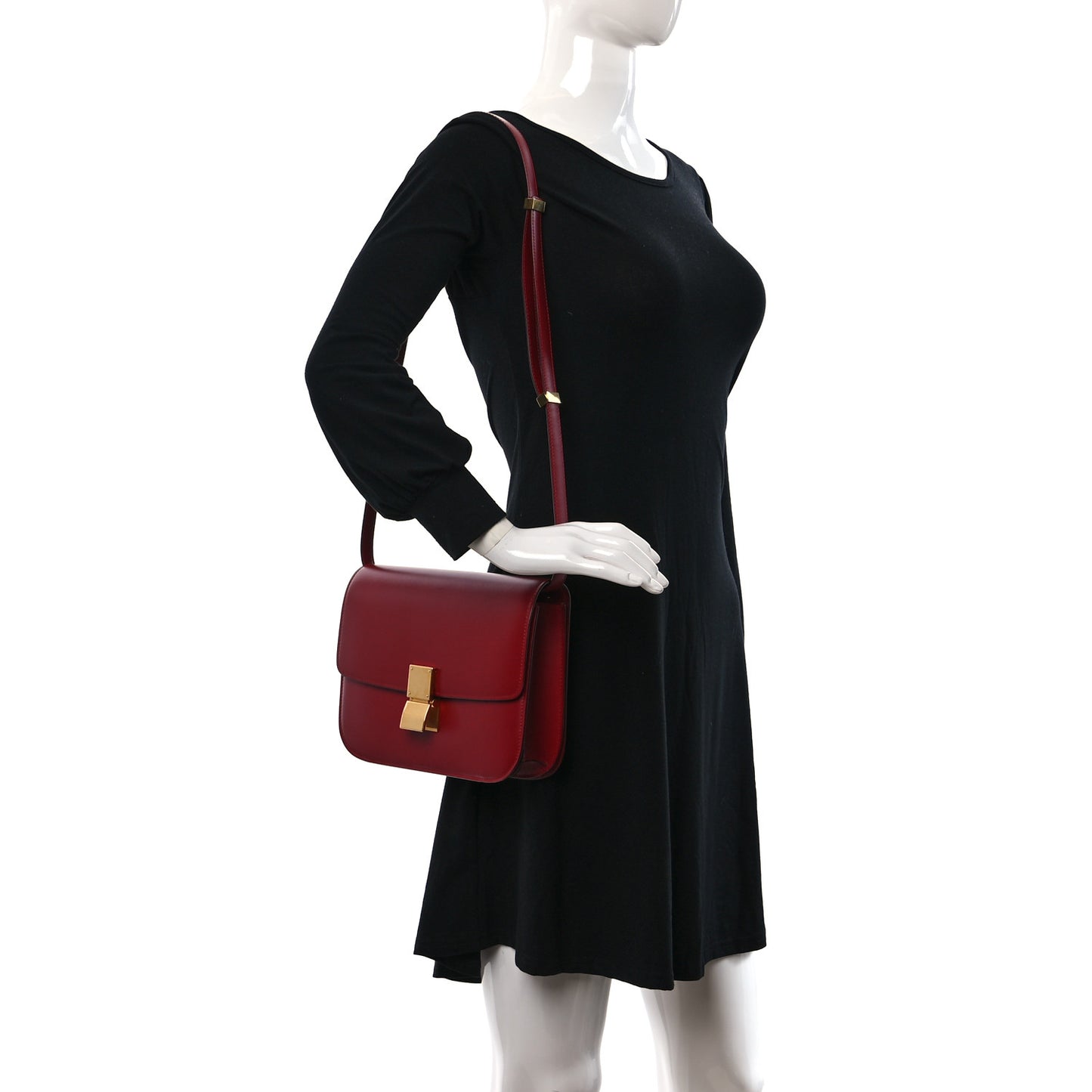 Box Calfskin Medium Classic Box Flap Bag Red