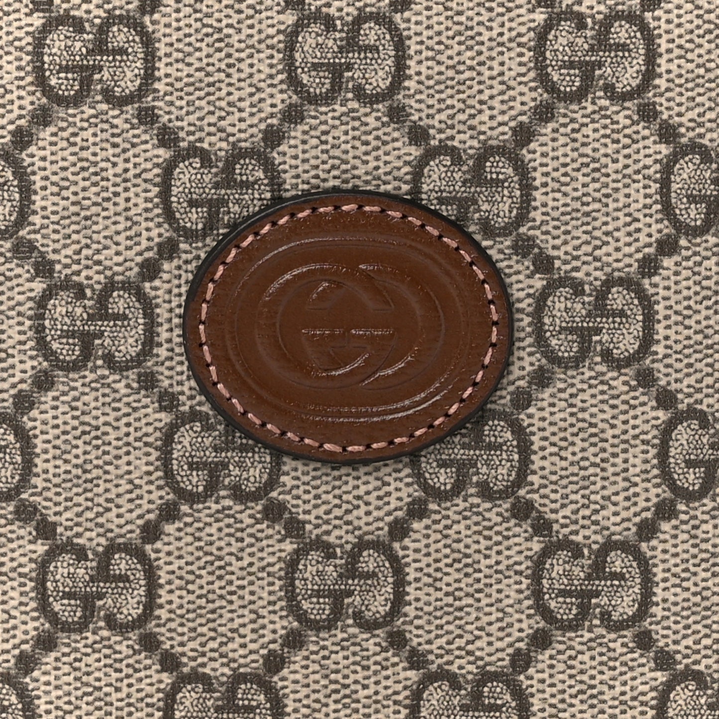 GG Supreme Monogram Azalea Calfskin Retro Interlocking G Passport Case Beige Red