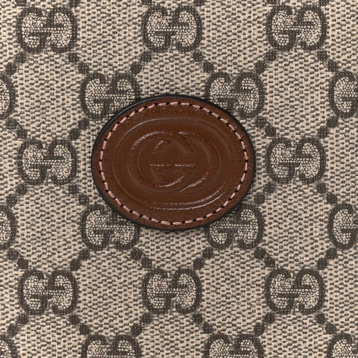 Gucci GG Supreme Monogram Azalea Calfskin Retro Interlocking G Passport Case Beige Red 9 of 11