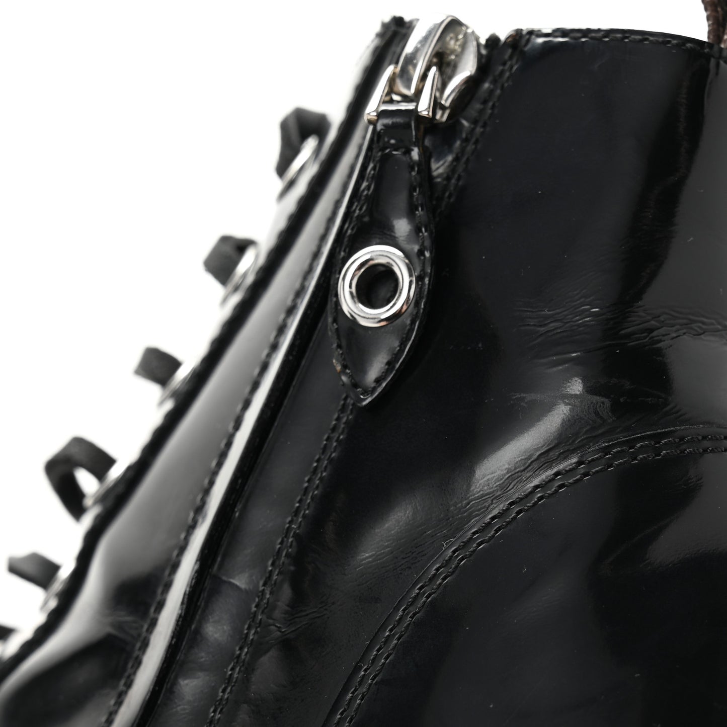 Patent Calfskin Star Trail Ankle Boots 38 Black