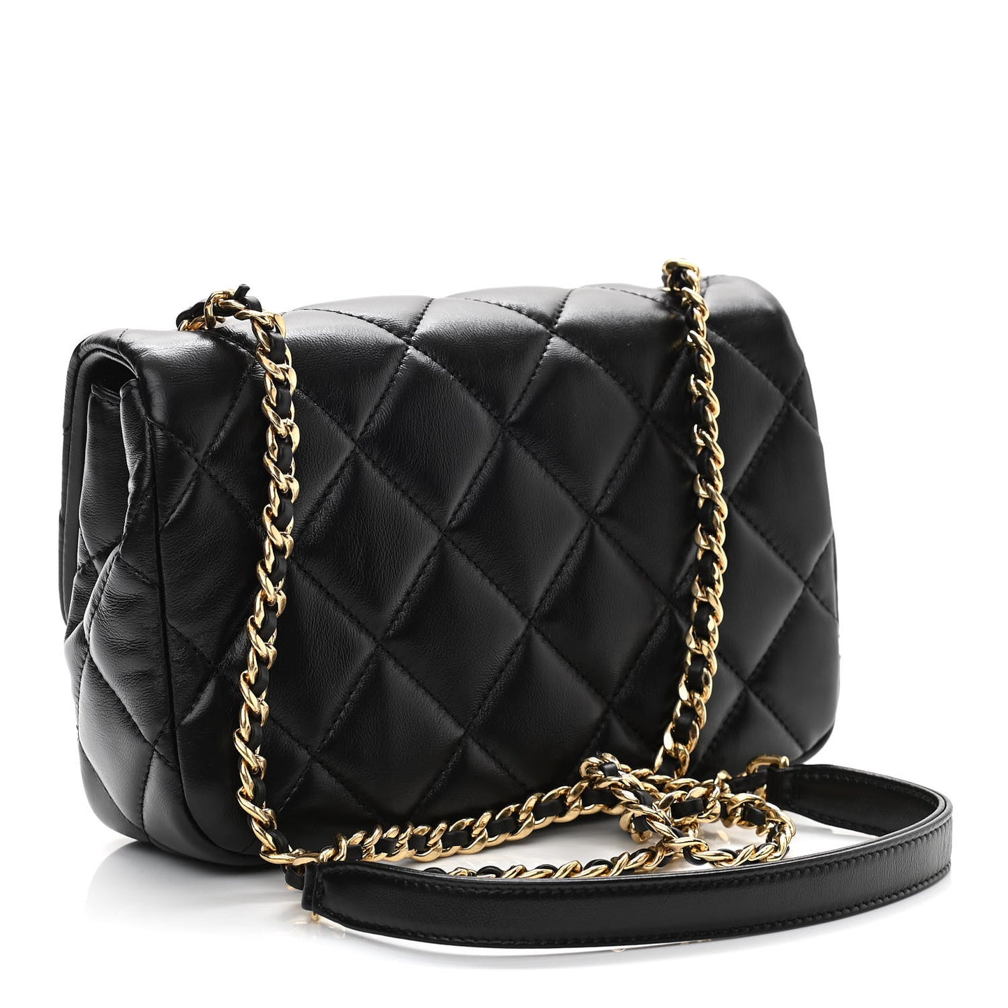 Lambskin Quilted Mini Flap Black