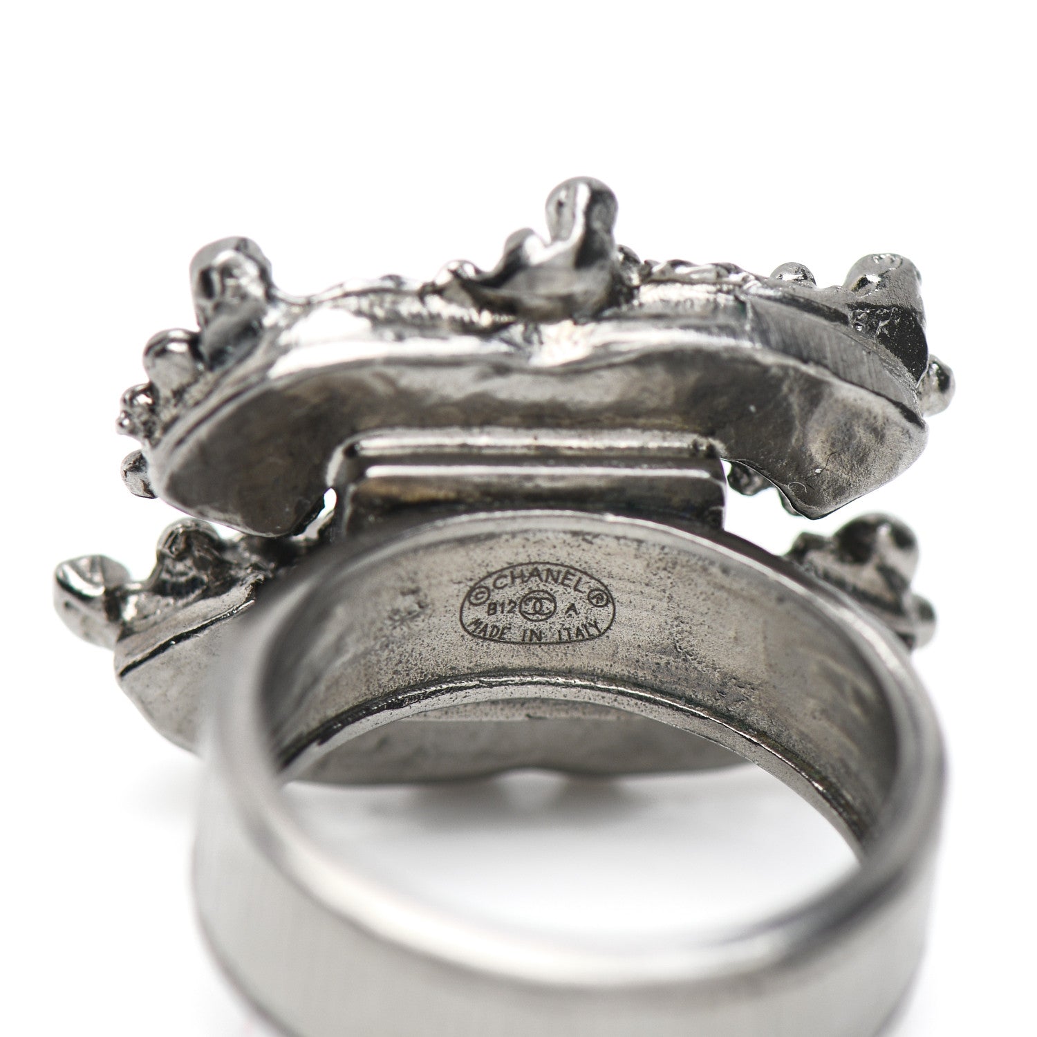 Chanel Enamel Crystal CC Ring 6 Dark Blue 5 of 5