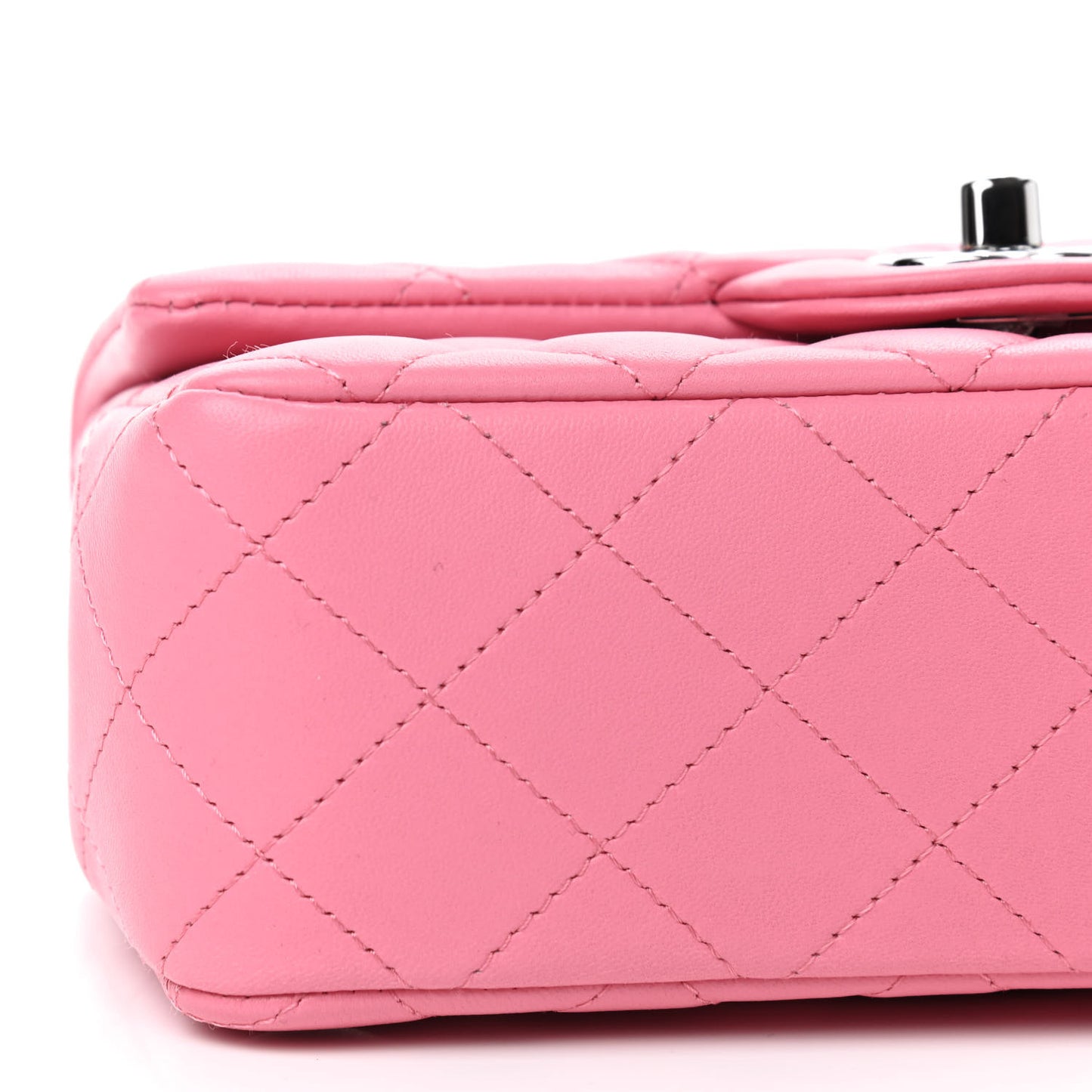 Lambskin Quilted Mini Rectangular Flap Pink