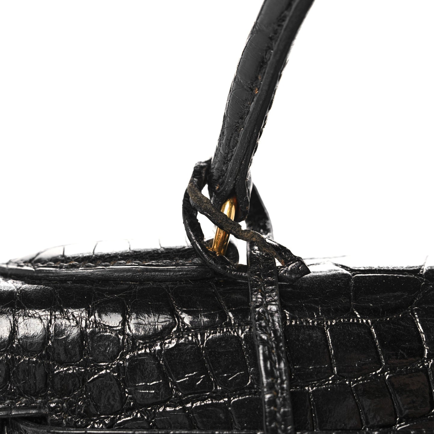 Shiny Alligator Kelly Sellier 28 Black