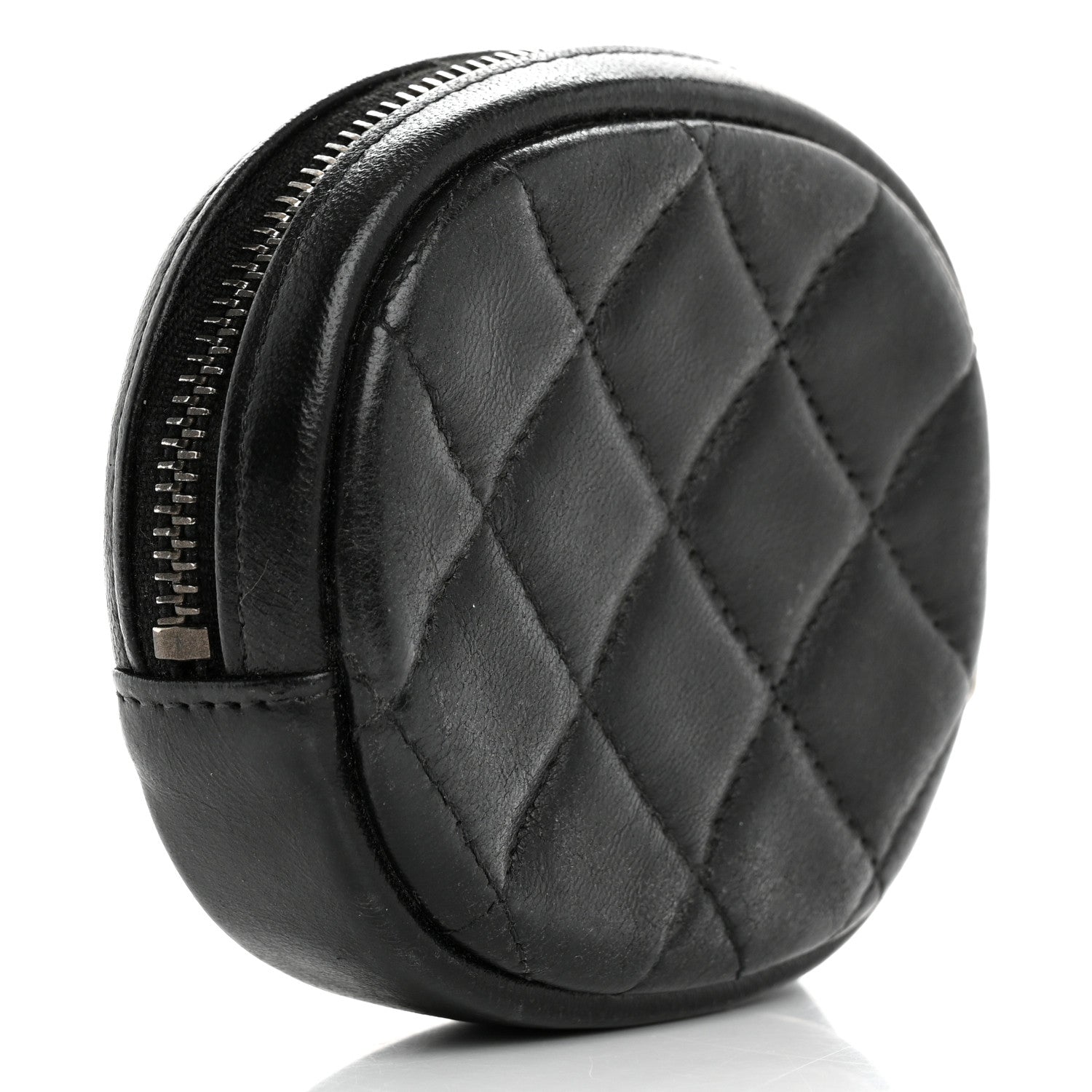 Chanel Lambskin Quilted Zip Around Classic Coin Purse Black 3 of 11