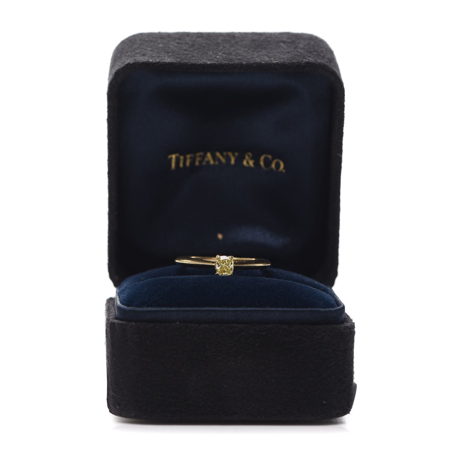18K Yellow Gold Yellow Diamond .20ct Solitaire Cushion Cut Engagement Ring 45 3.25