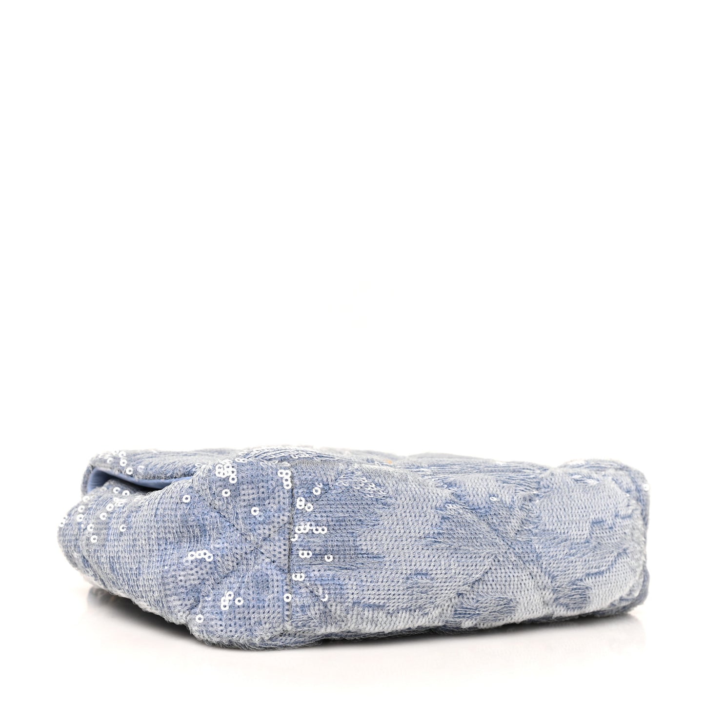 Sequin Quilted Medium Chanel 19 Flap Light Blue
