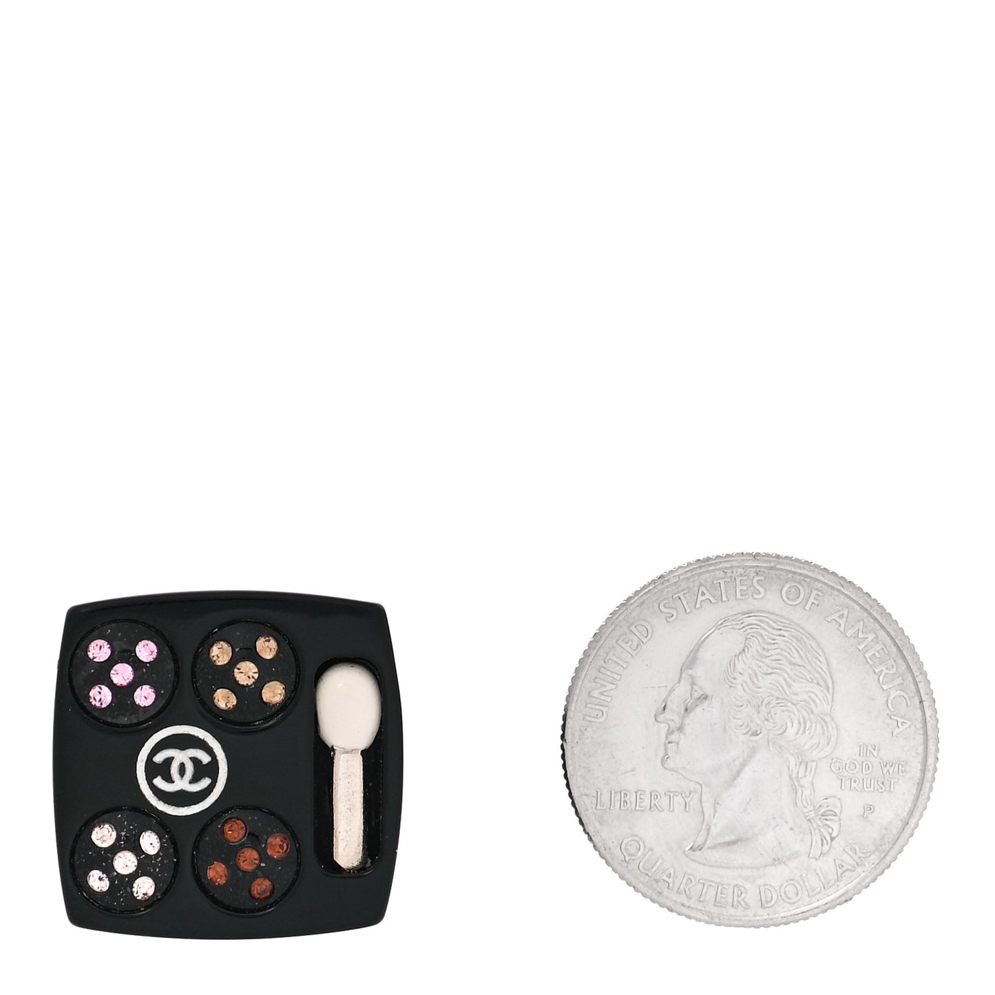 Resin Eyeshadow Pallette Brooch Black Multicolor